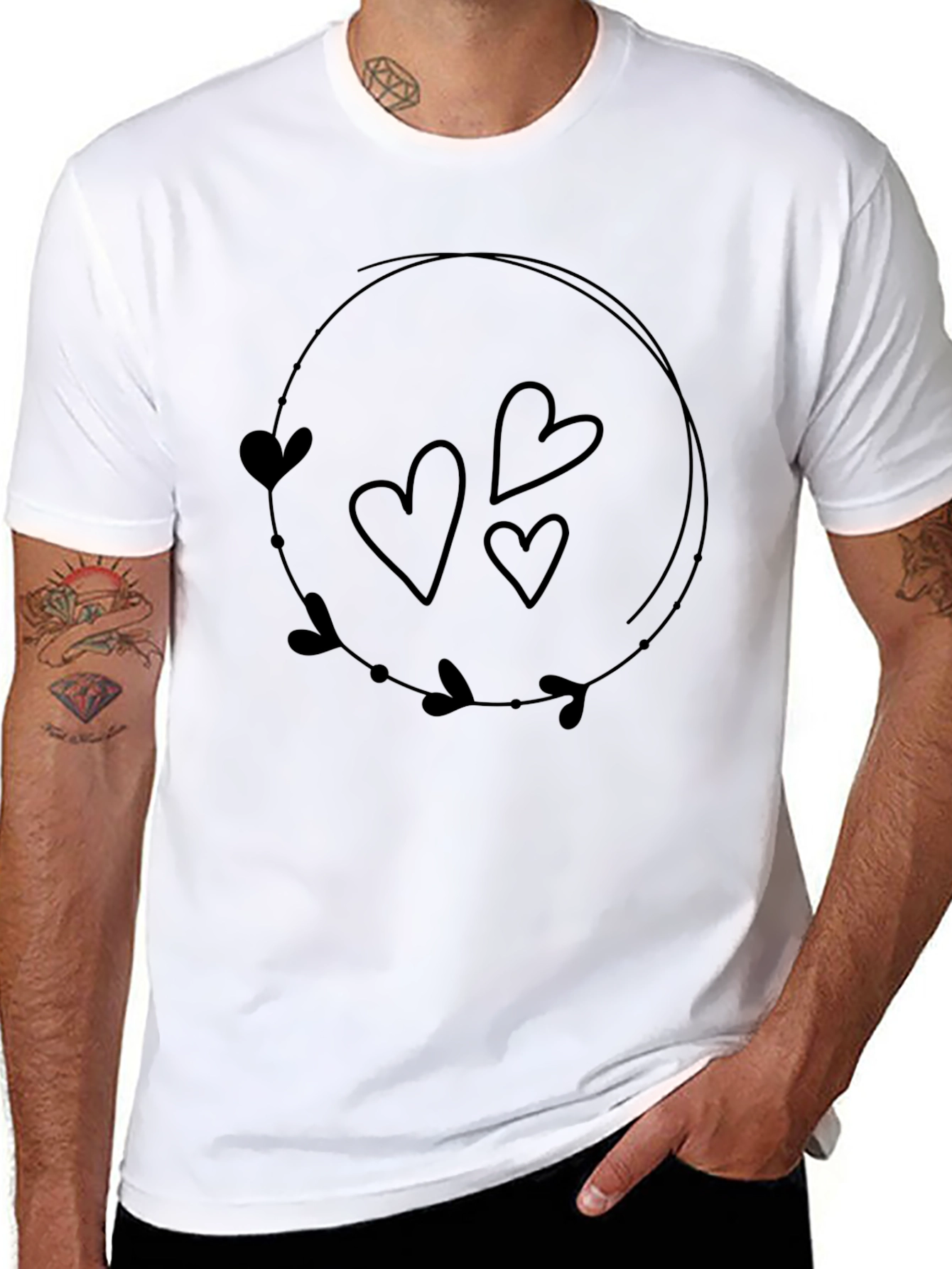 Heart Wreath Graphic Tee - Stylish Casual Top