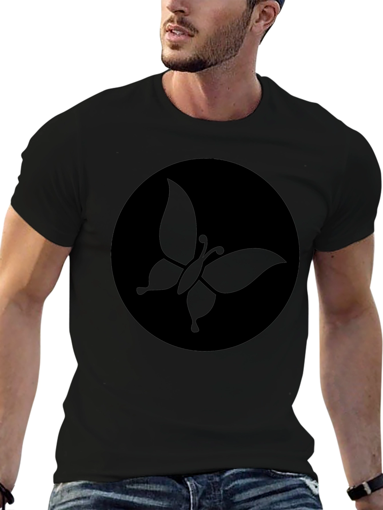 Butterfly Graphic Tee - Modern Black Shirt