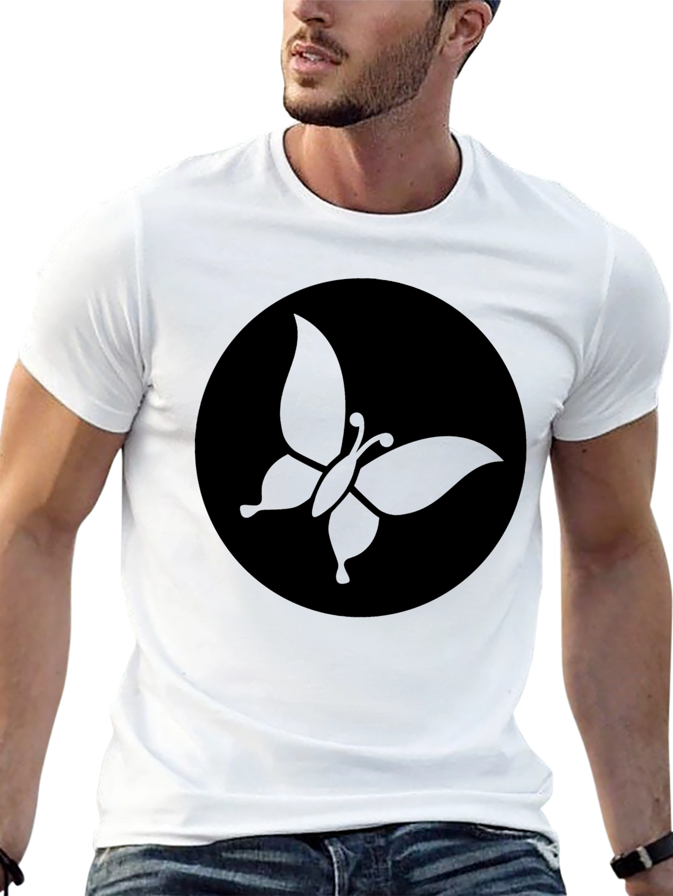 Butterfly Graphic Tee - Modern Black Shirt