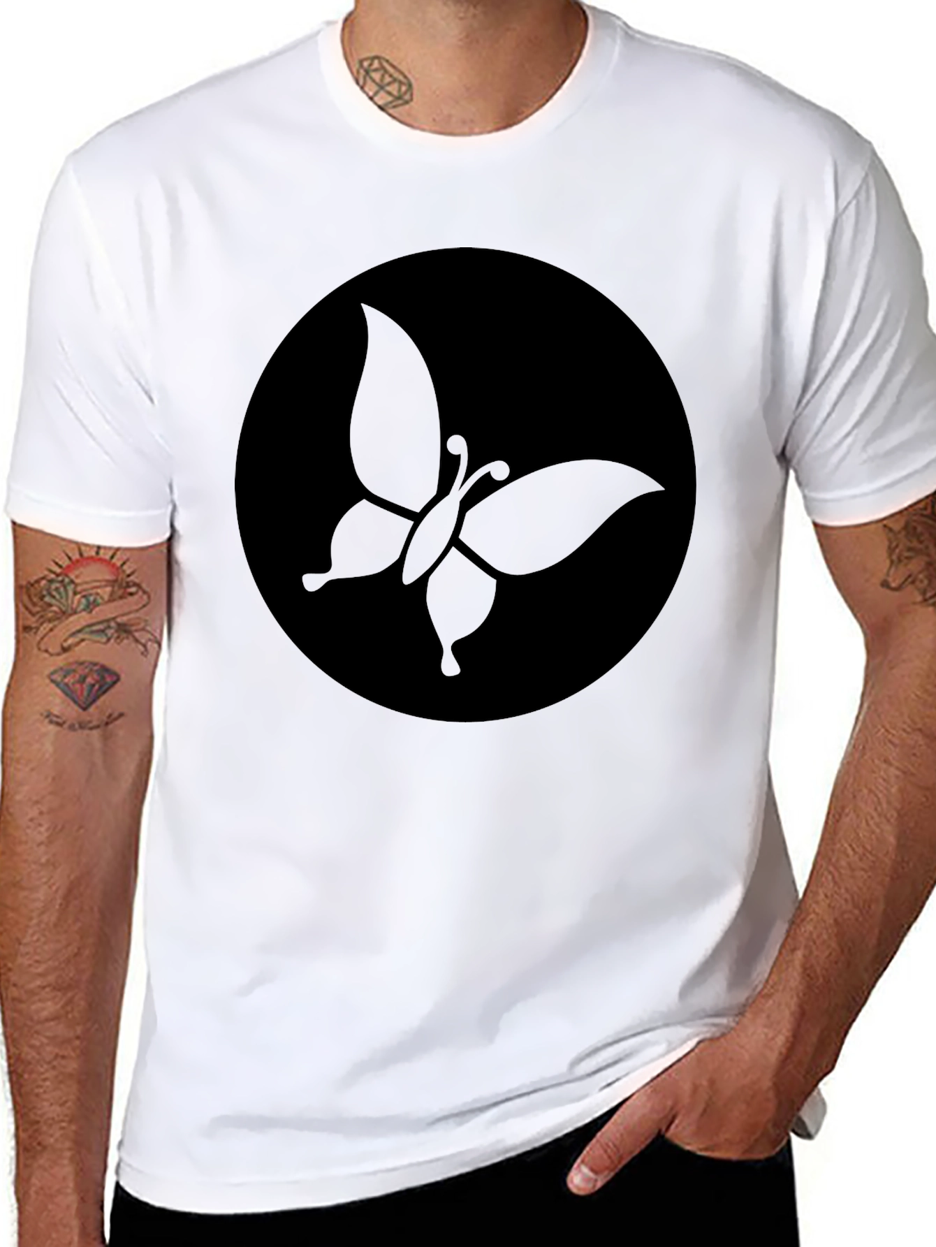 Butterfly Graphic Tee - Modern Black Shirt