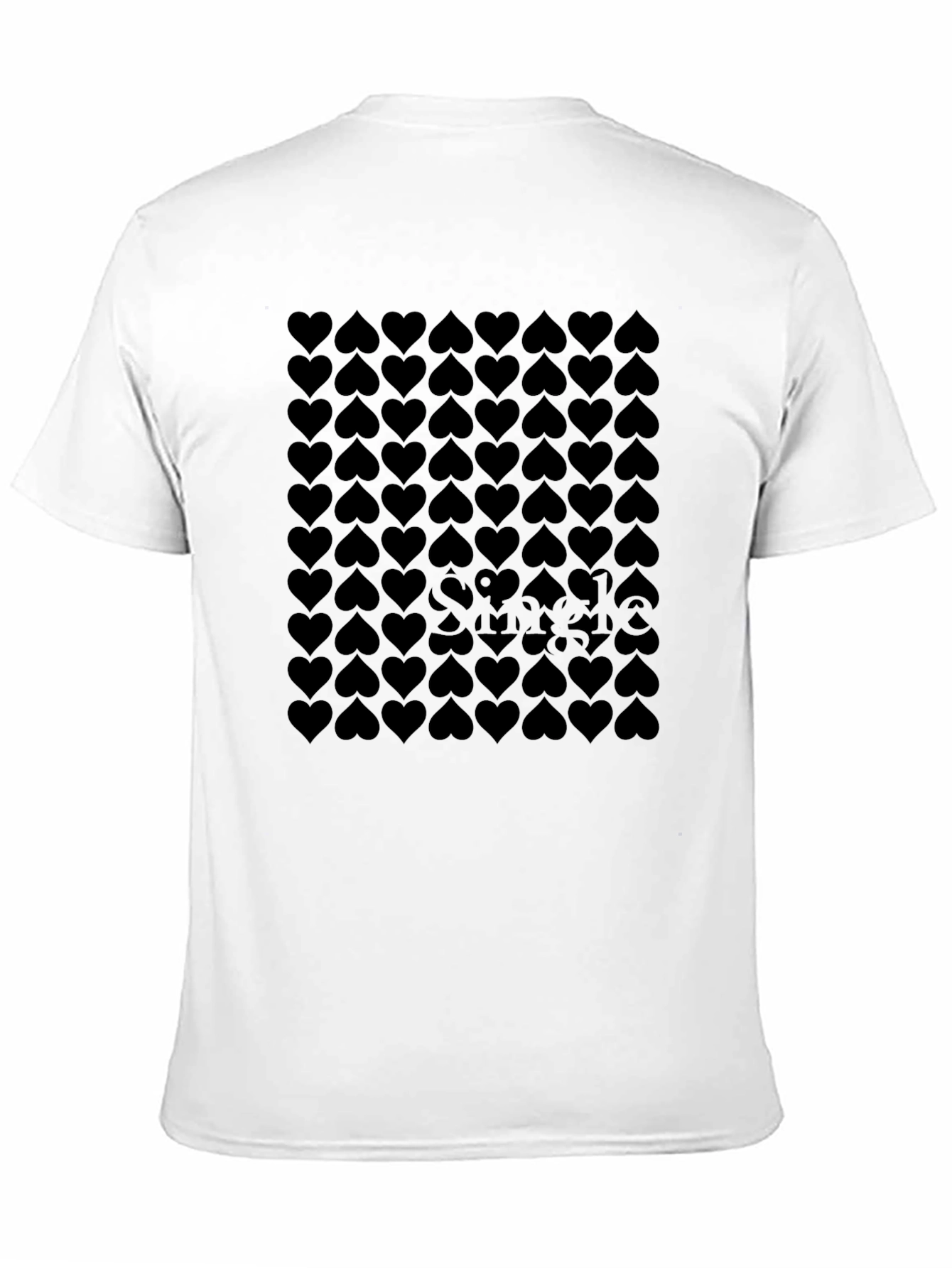 Heart Pattern Crew Neck T-Shirt - Modern Graphic Tee