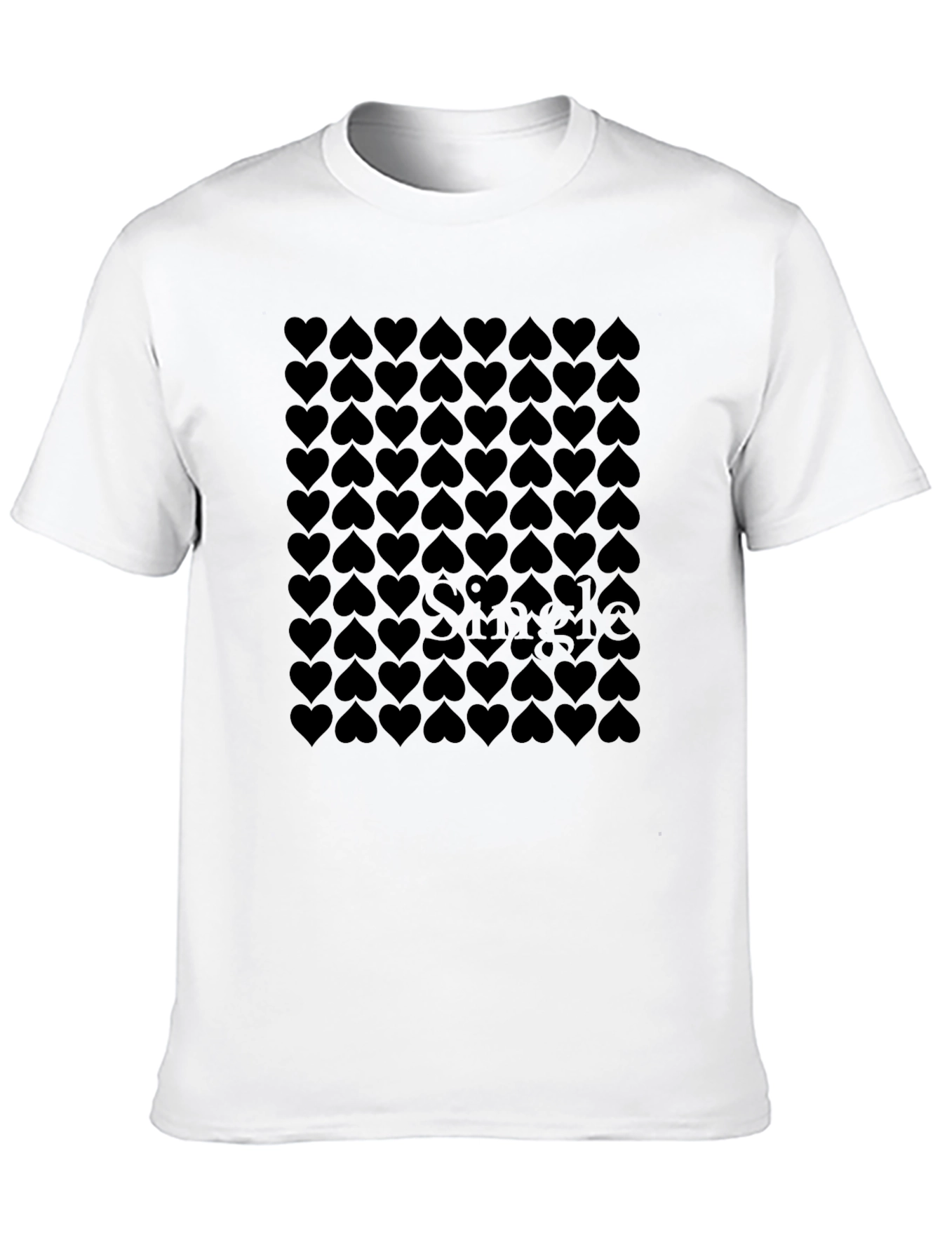 Heart Pattern Crew Neck T-Shirt - Modern Graphic Tee