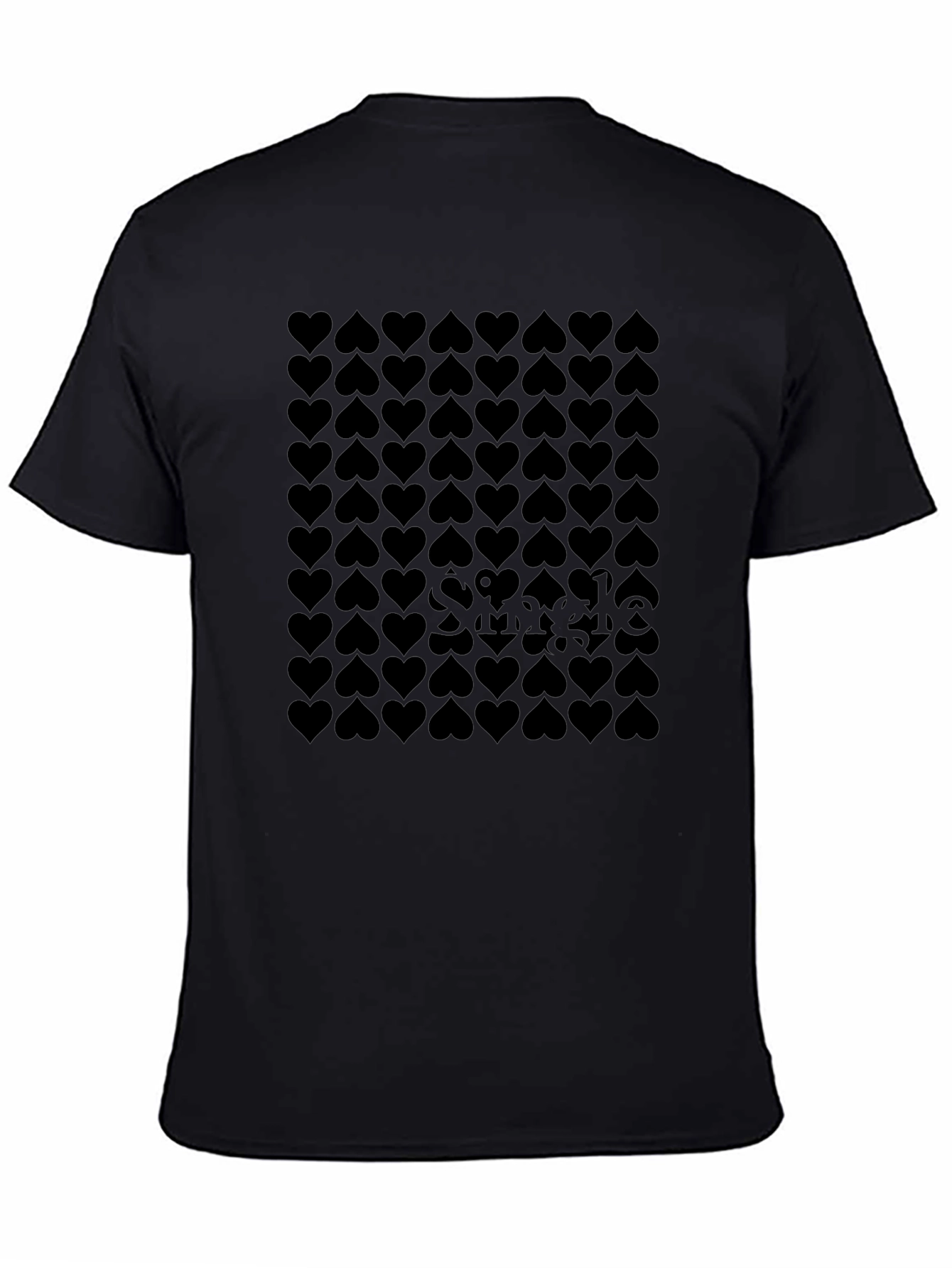 Heart Pattern Crew Neck T-Shirt - Modern Graphic Tee