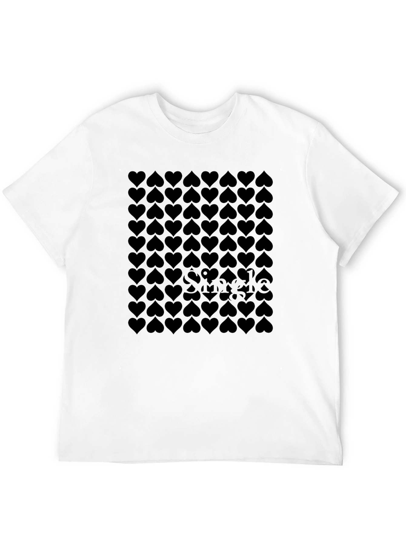 Heart Pattern Crew Neck T-Shirt - Modern Graphic Tee