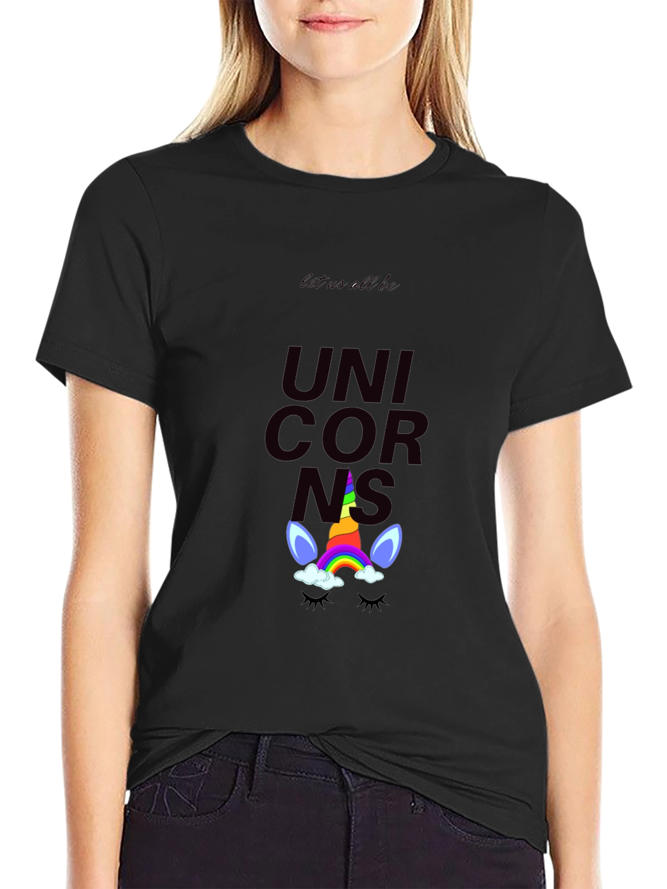 Unicorns Graphic Tee - Black