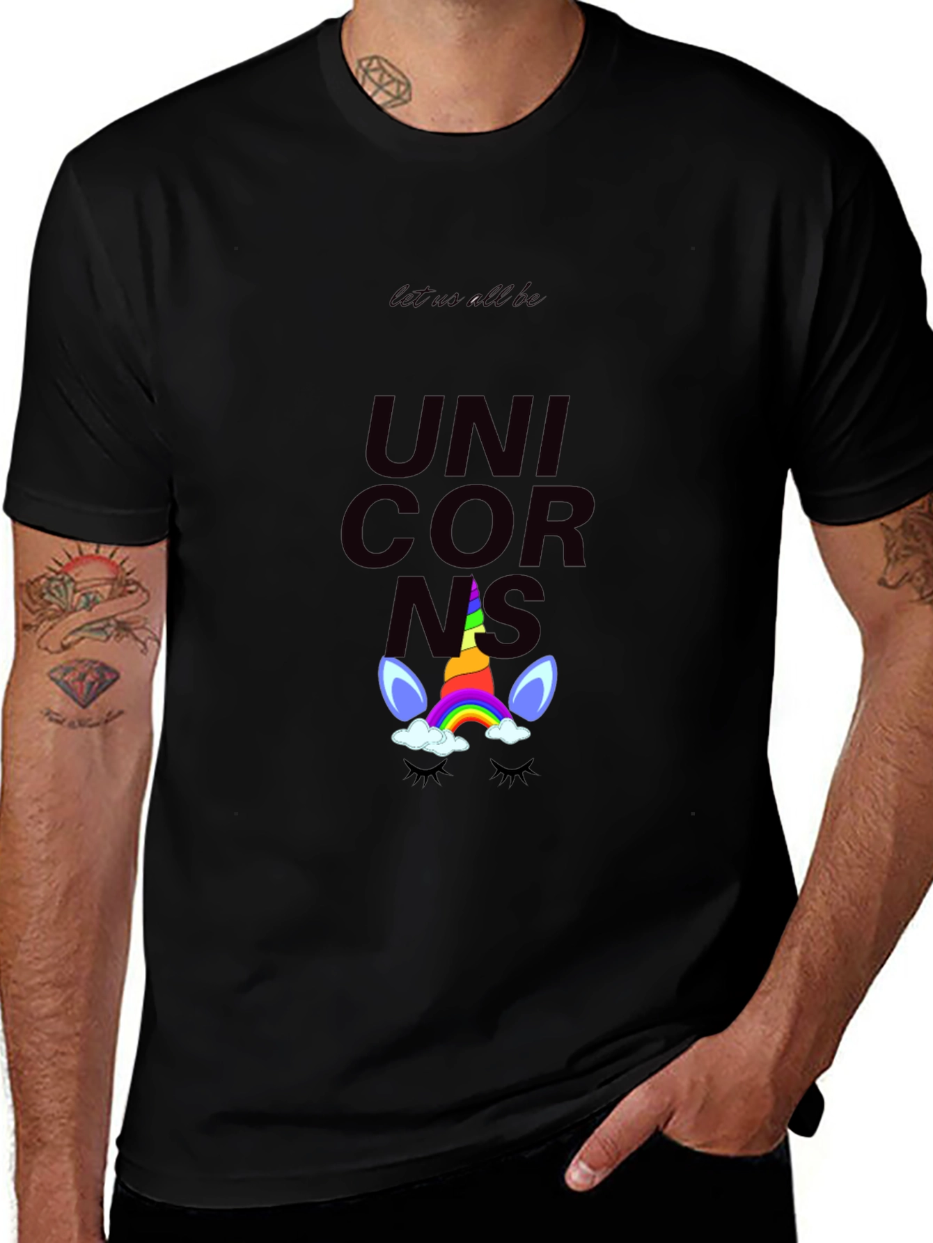 Unicorns Graphic Tee - Black