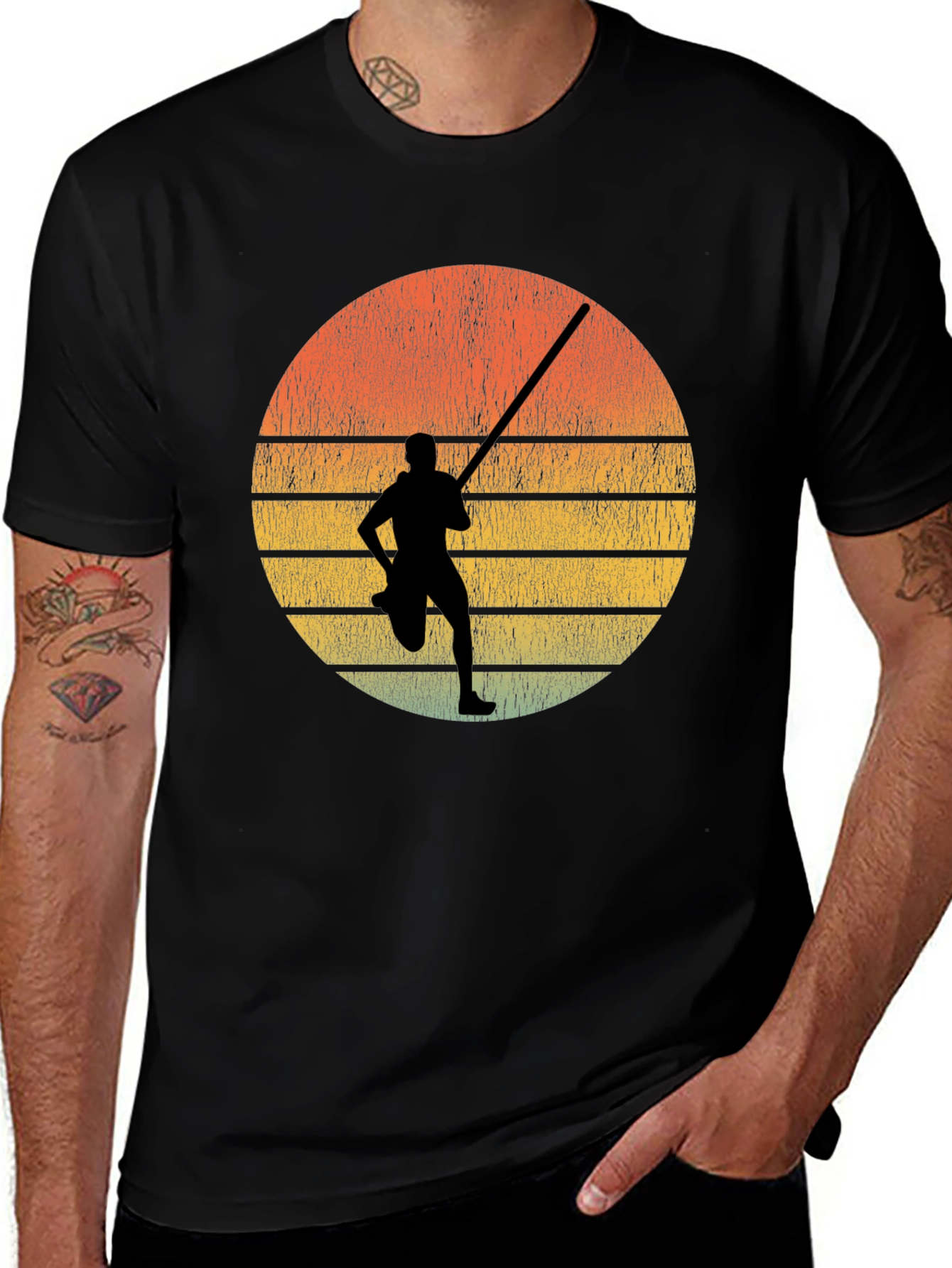Retro Sunset Pole Vault T-Shirt
