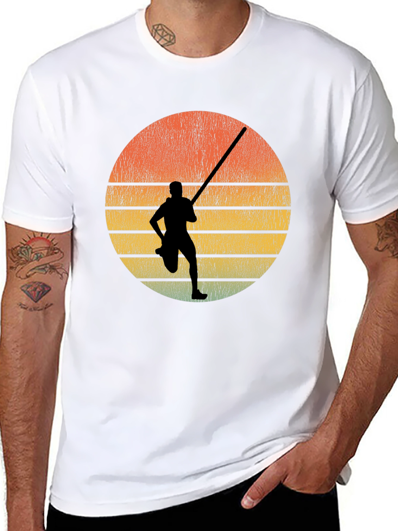 Retro Sunset Pole Vault T-Shirt