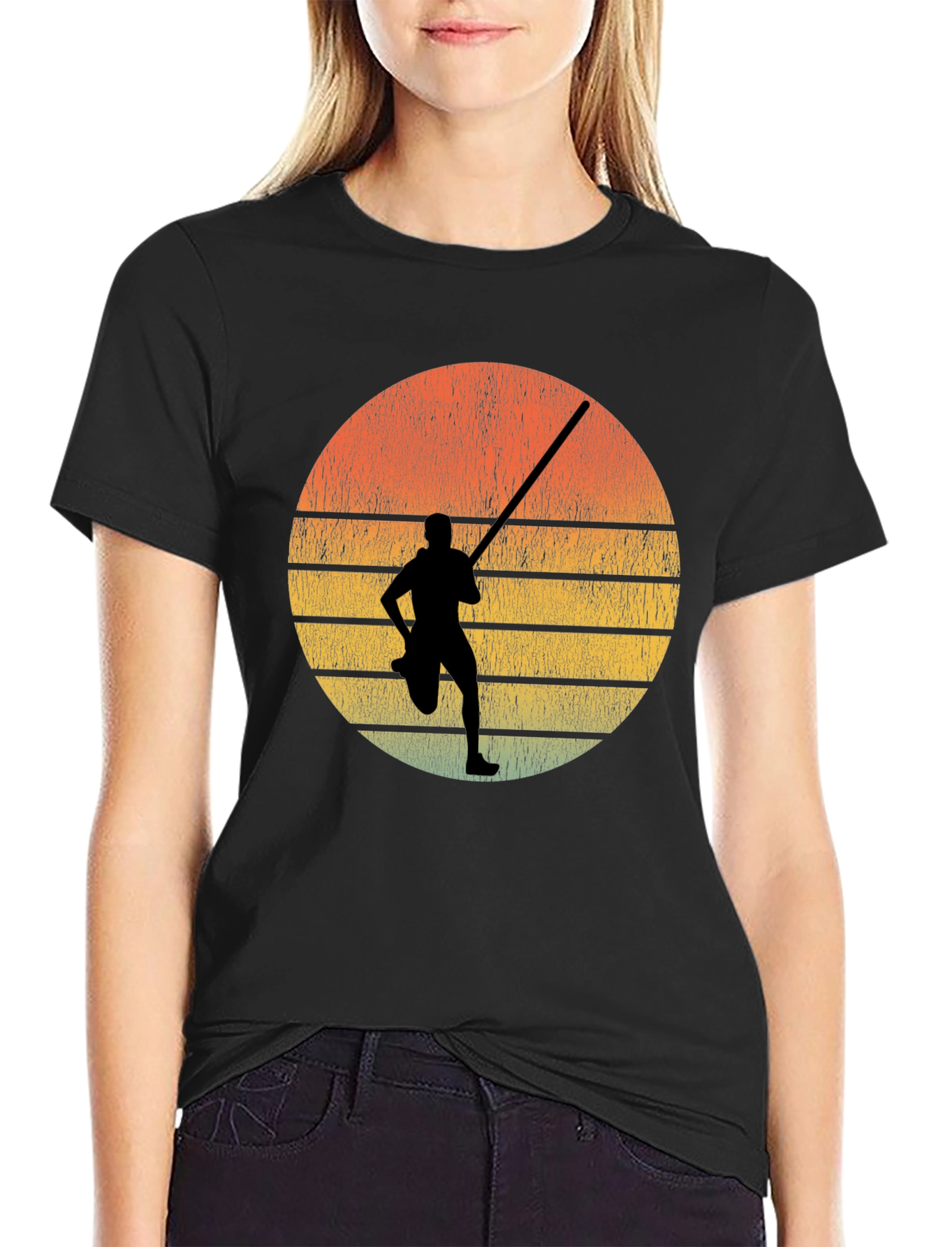 Retro Sunset Pole Vault T-Shirt