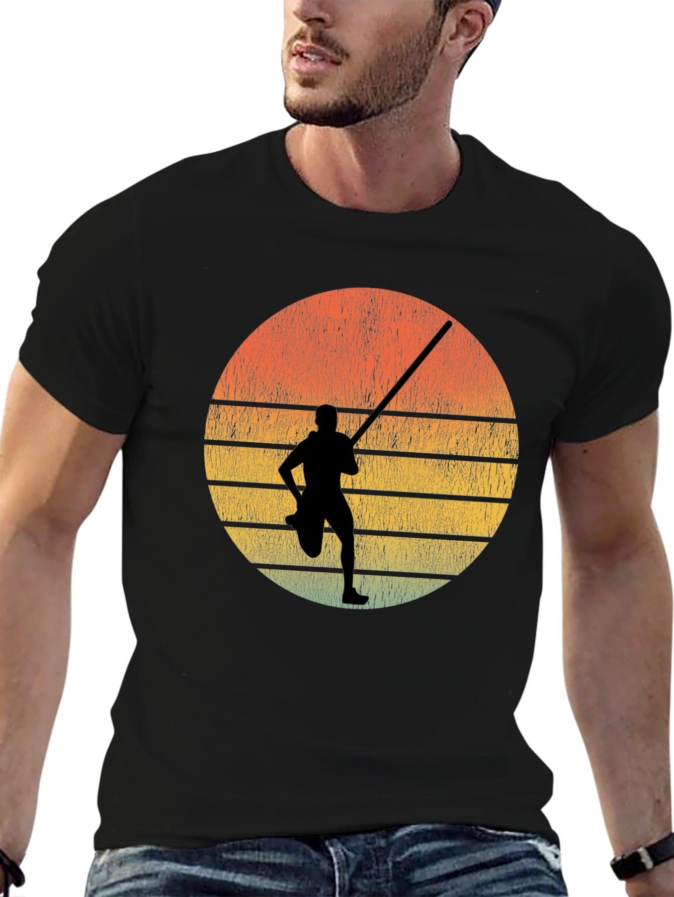 Retro Sunset Pole Vault T-Shirt