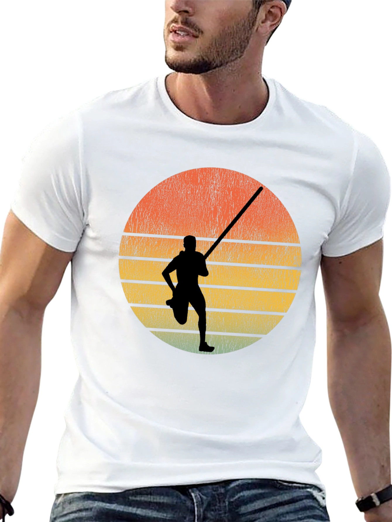 Retro Sunset Pole Vault T-Shirt