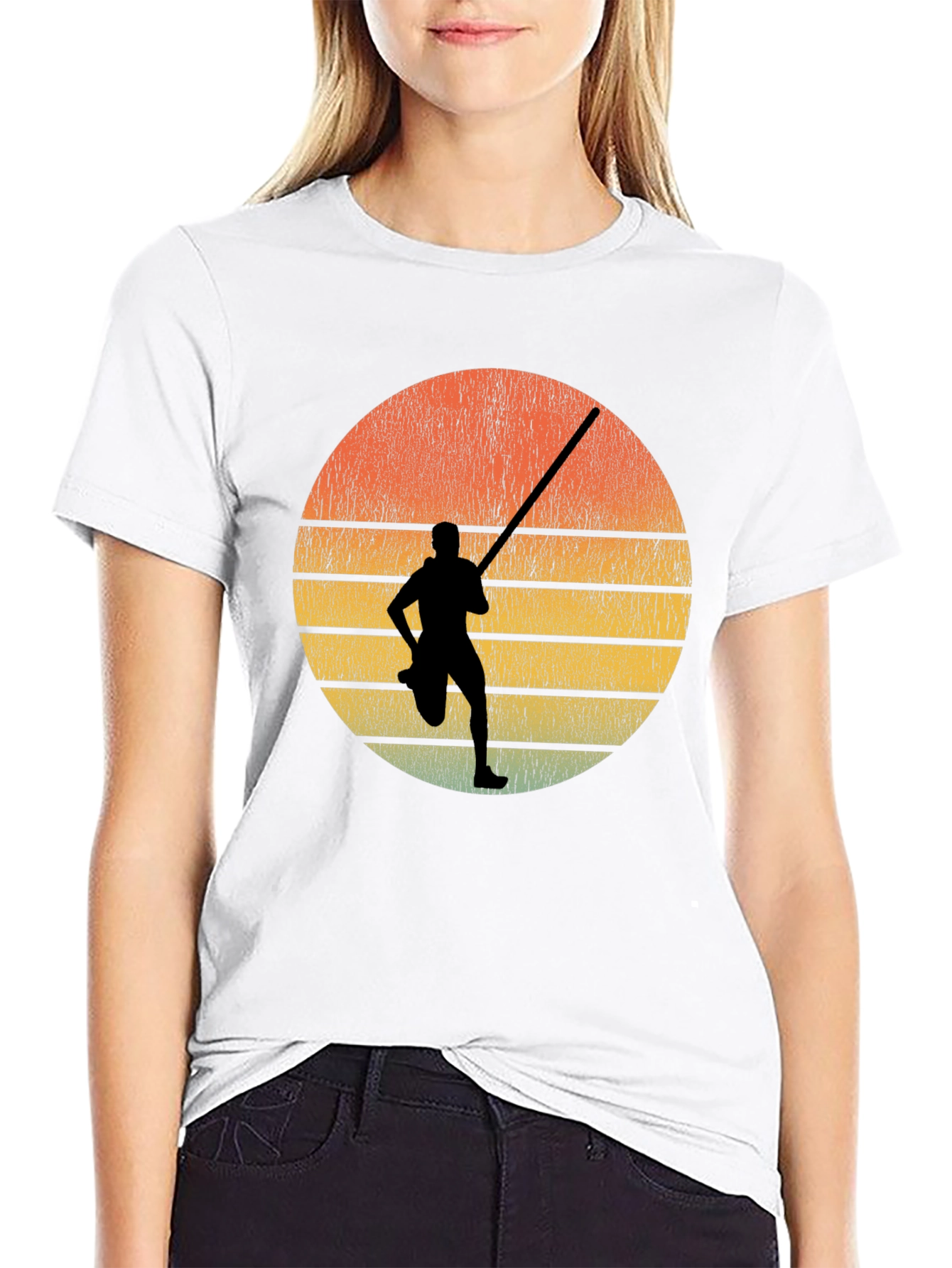 Retro Sunset Pole Vault T-Shirt