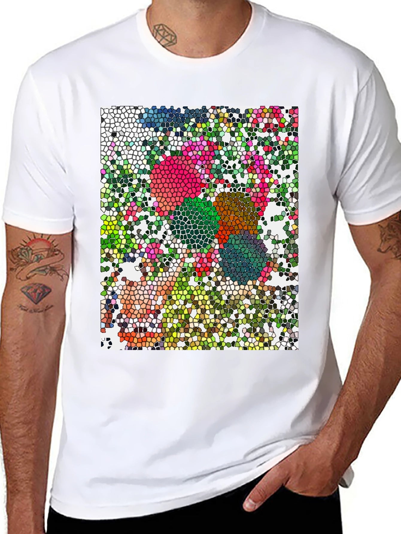Mosaic Art T-Shirt - Unique Geometric Design