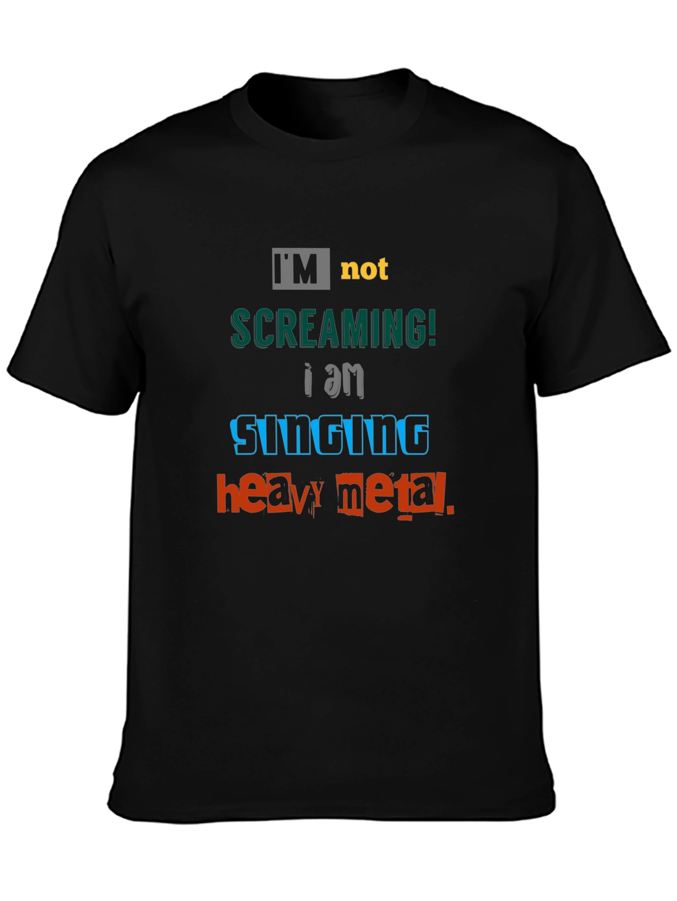 Heavy Metal Singing T-Shirt - Black Cotton Tee