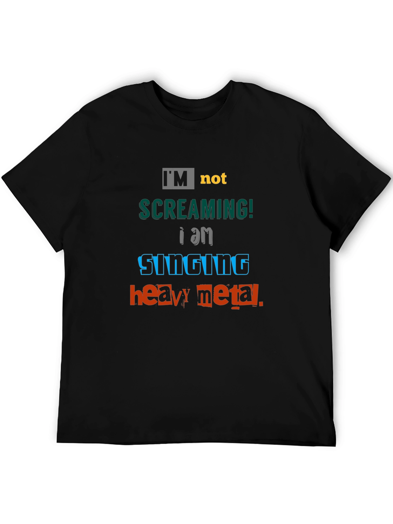 Heavy Metal Singing T-Shirt - Black Cotton Tee