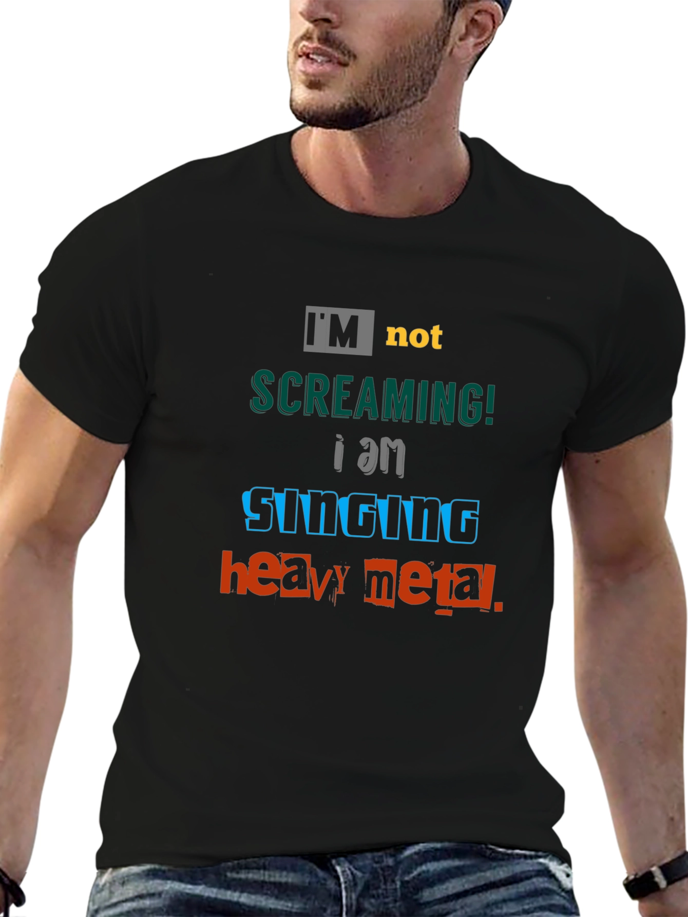 Heavy Metal Singing T-Shirt - Black Cotton Tee