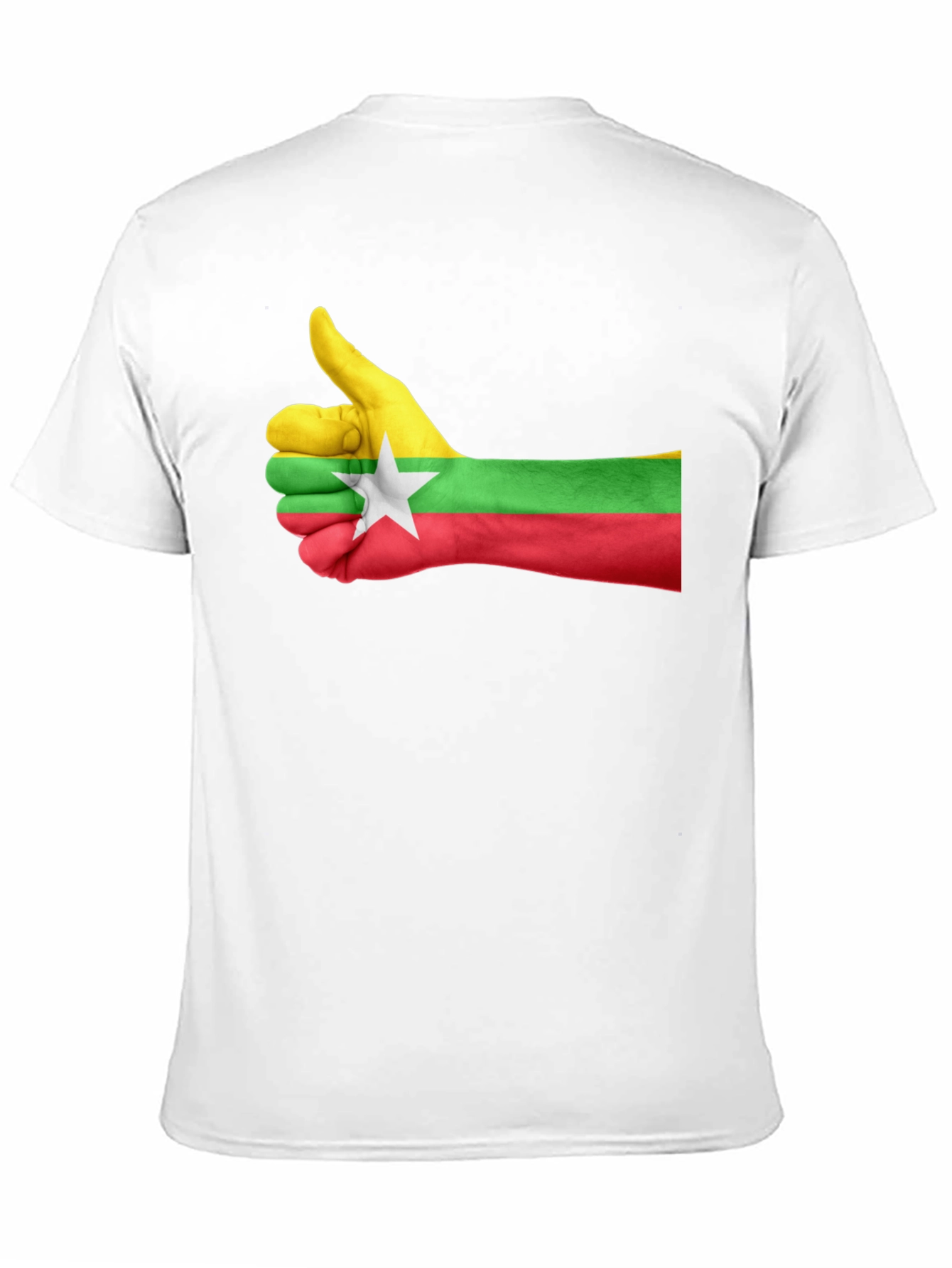 Myanmar Flag Thumbs Up Graphic Tee - Black Cotton