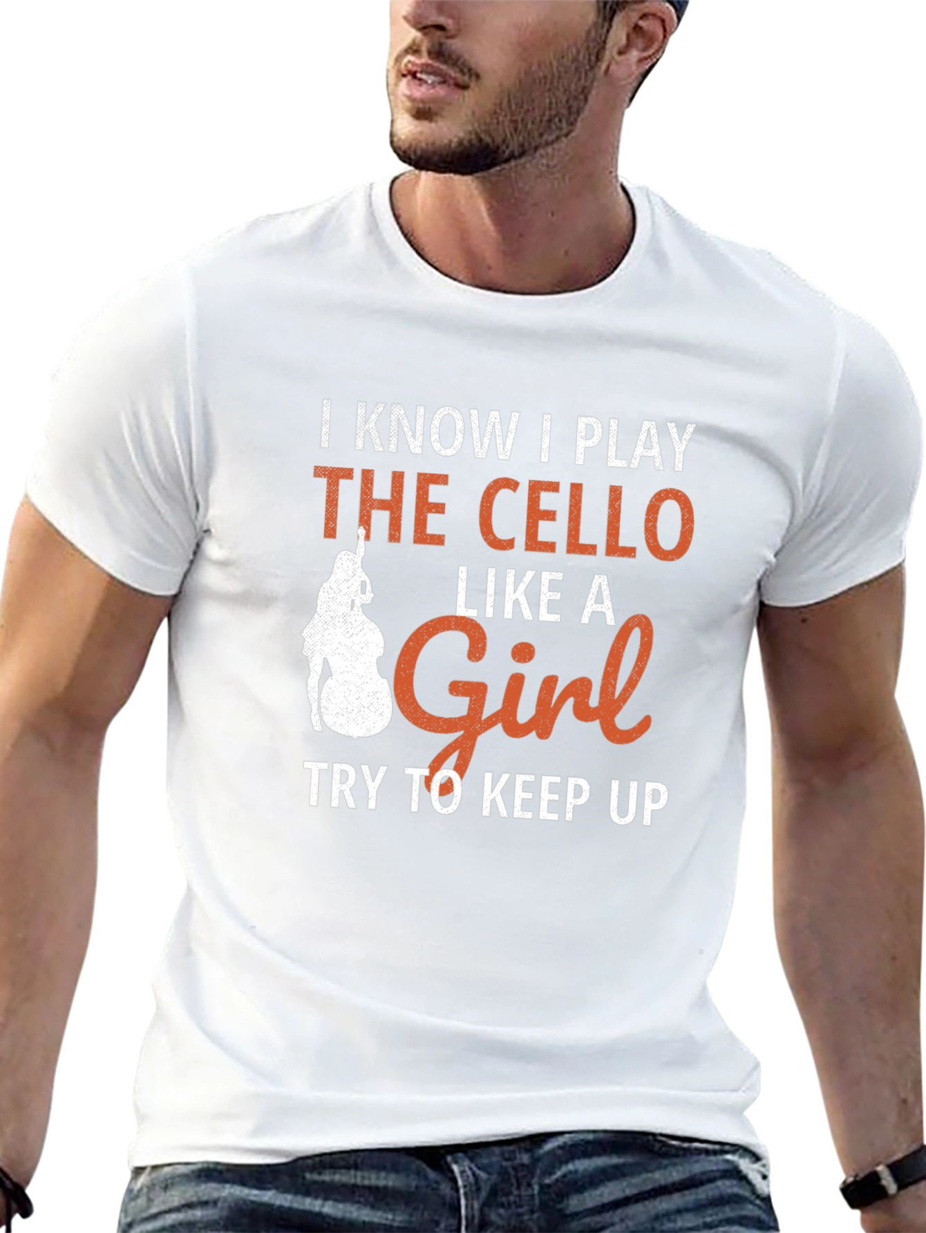 Cello Player Graphic T-Shirt - Like a Girl Design