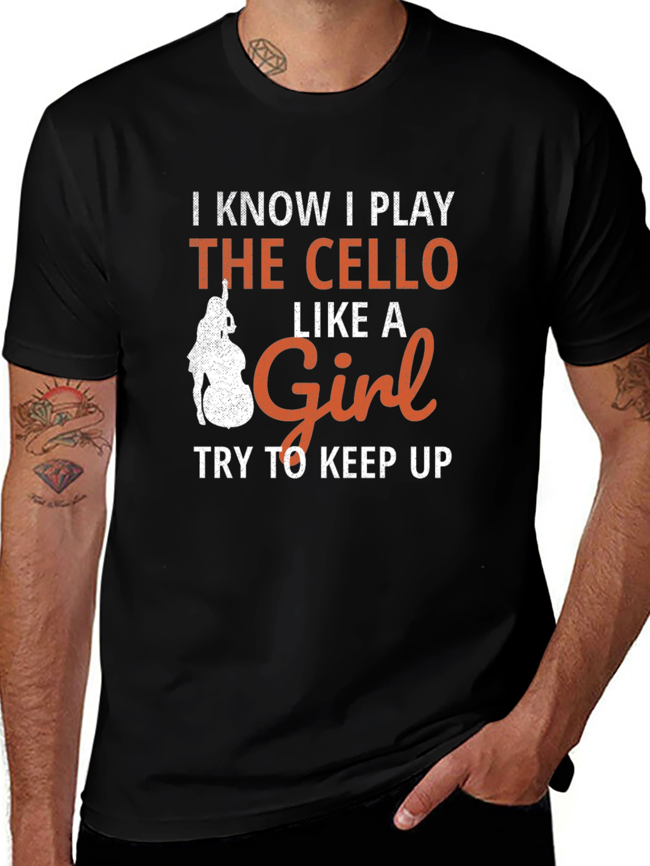 Cello Player Graphic T-Shirt - Like a Girl Design
