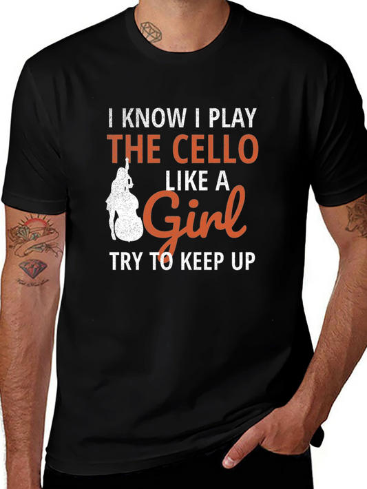 Cello Player Graphic T-Shirt - Like a Girl Design