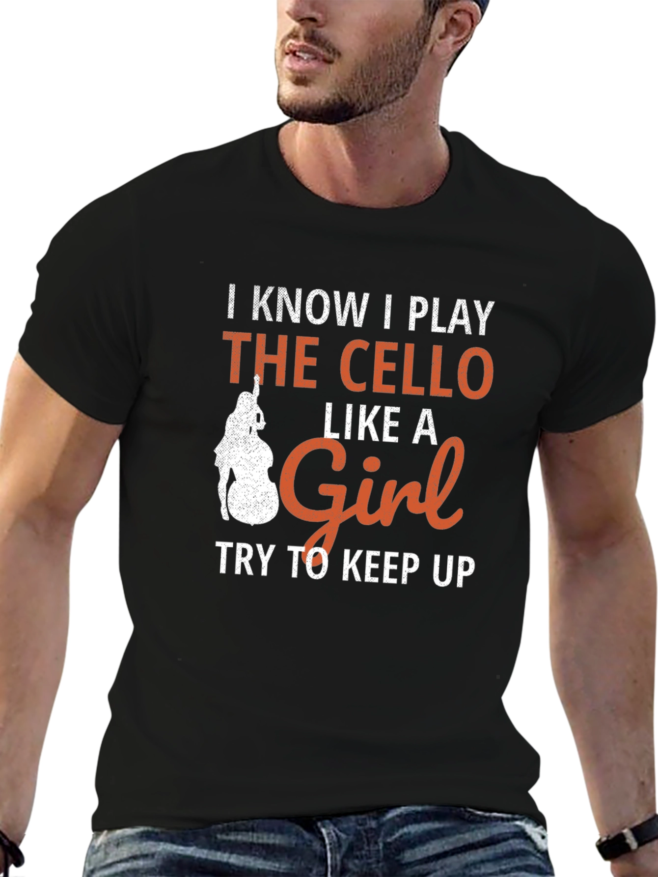 Cello Player Graphic T-Shirt - Like a Girl Design