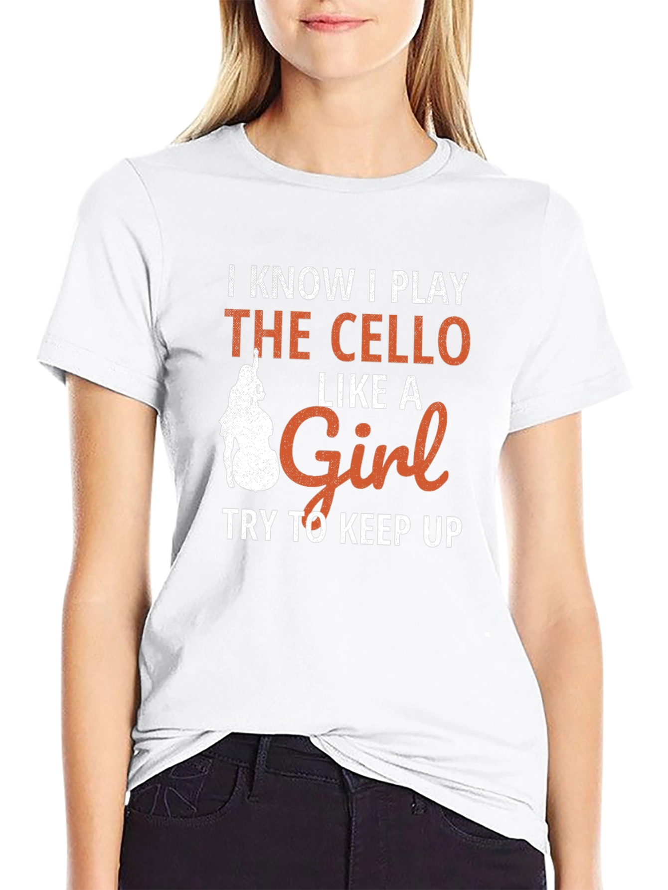 Cello Player Graphic T-Shirt - Like a Girl Design