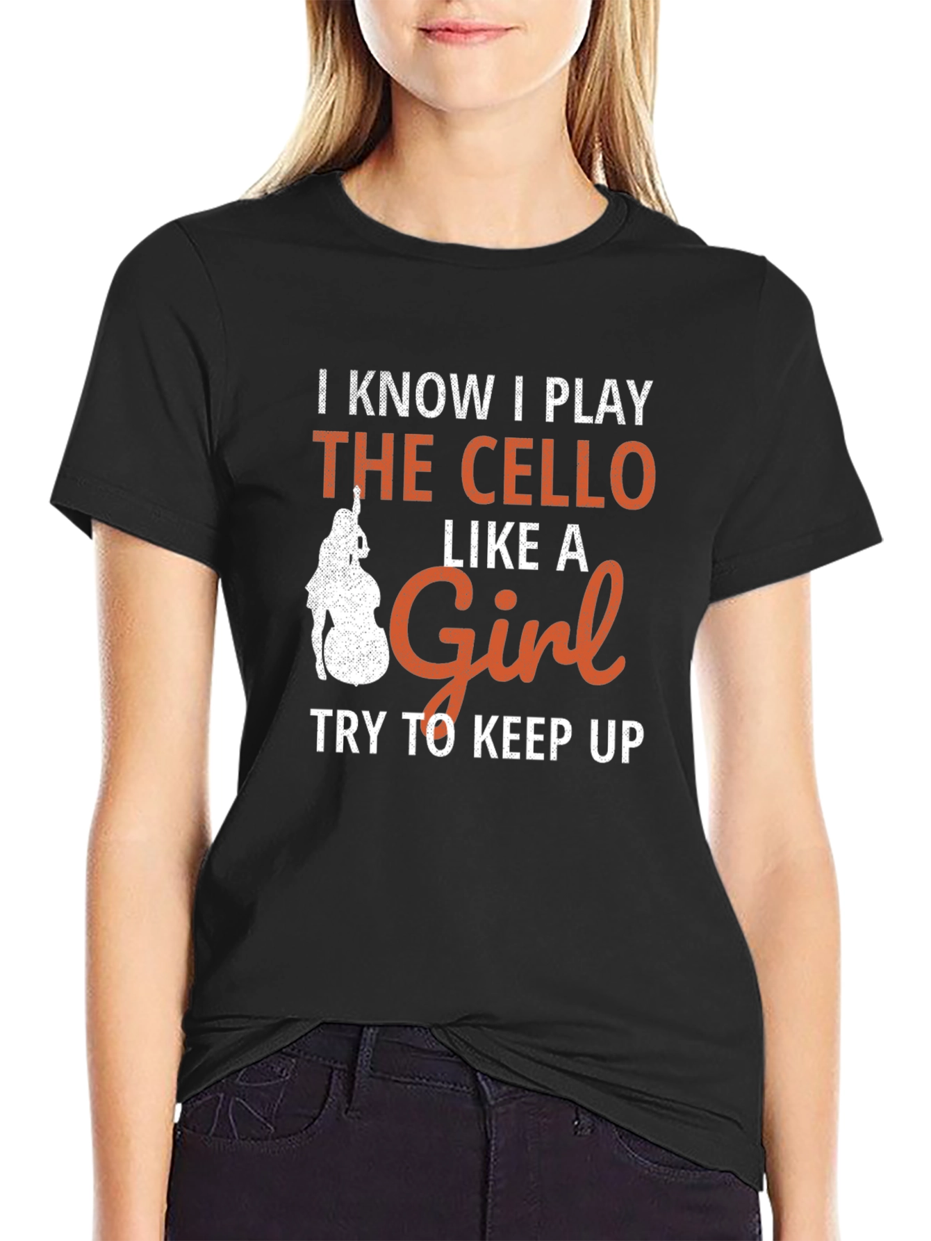 Cello Player Graphic T-Shirt - Like a Girl Design