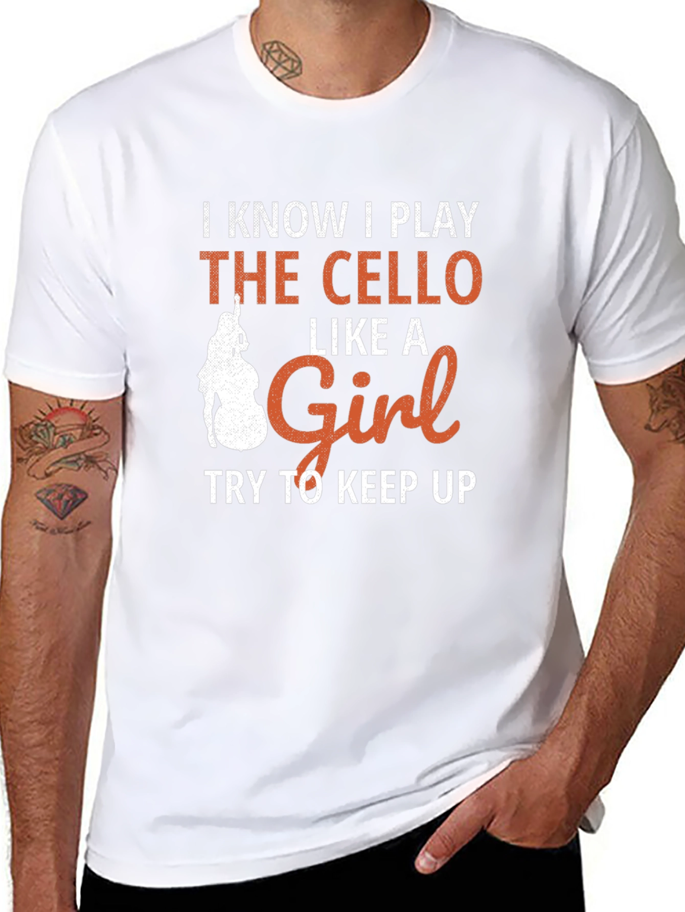 Cello Player Graphic T-Shirt - Like a Girl Design