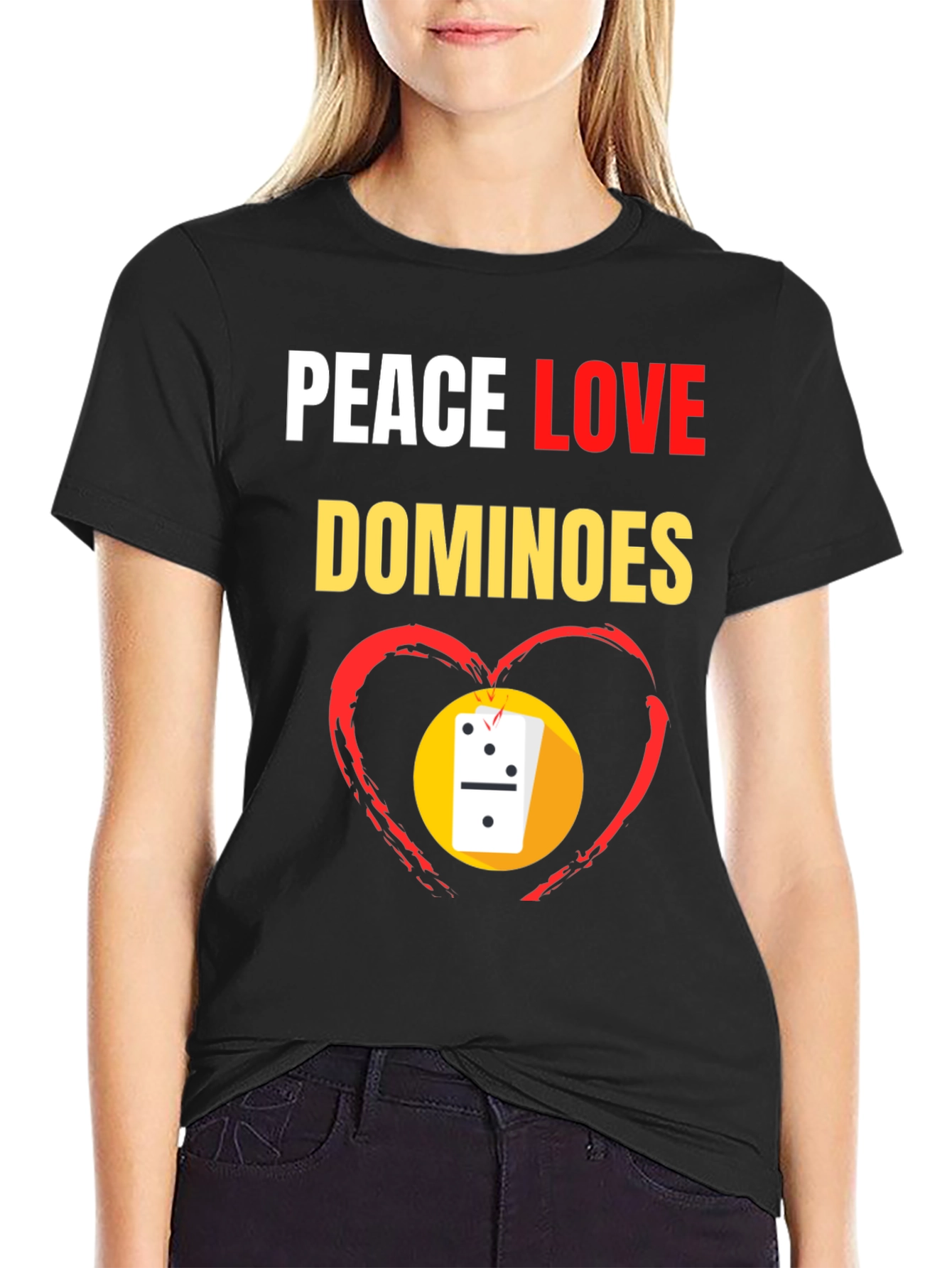 Peace Love Dominoes T-Shirt Domino Player Gift