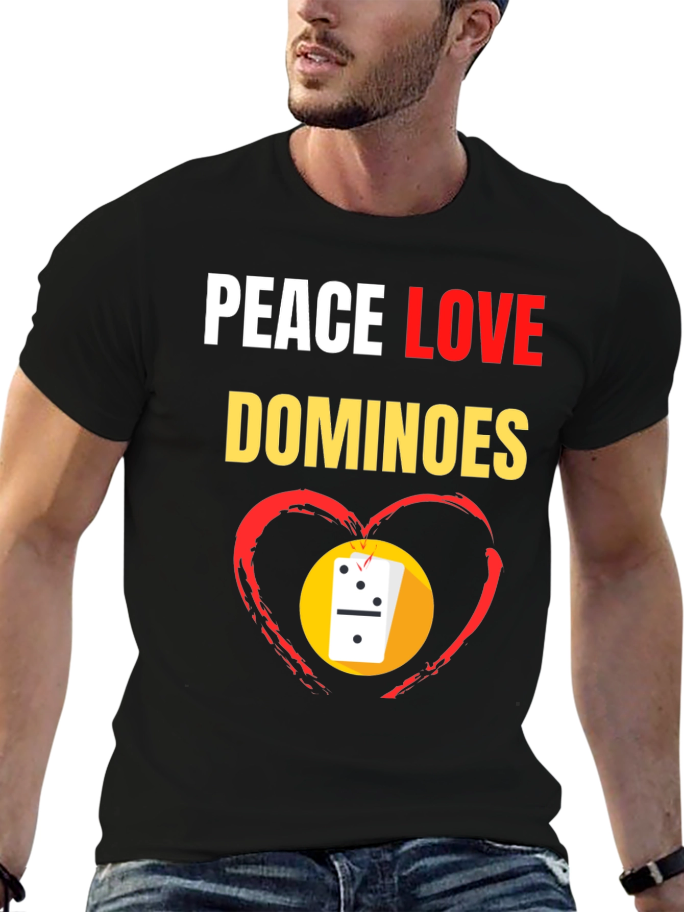 Peace Love Dominoes T-Shirt Domino Player Gift