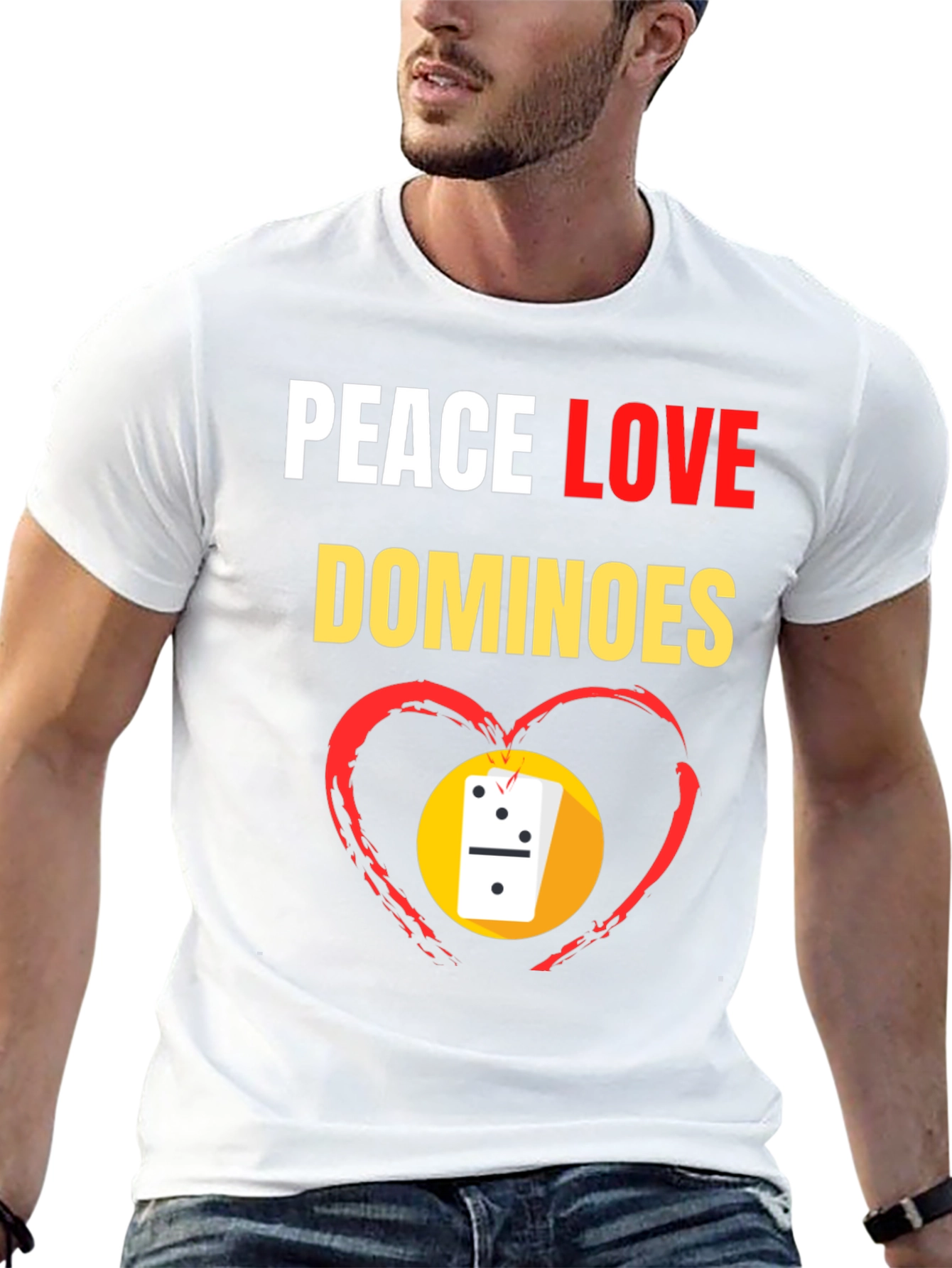 Peace Love Dominoes T-Shirt Domino Player Gift