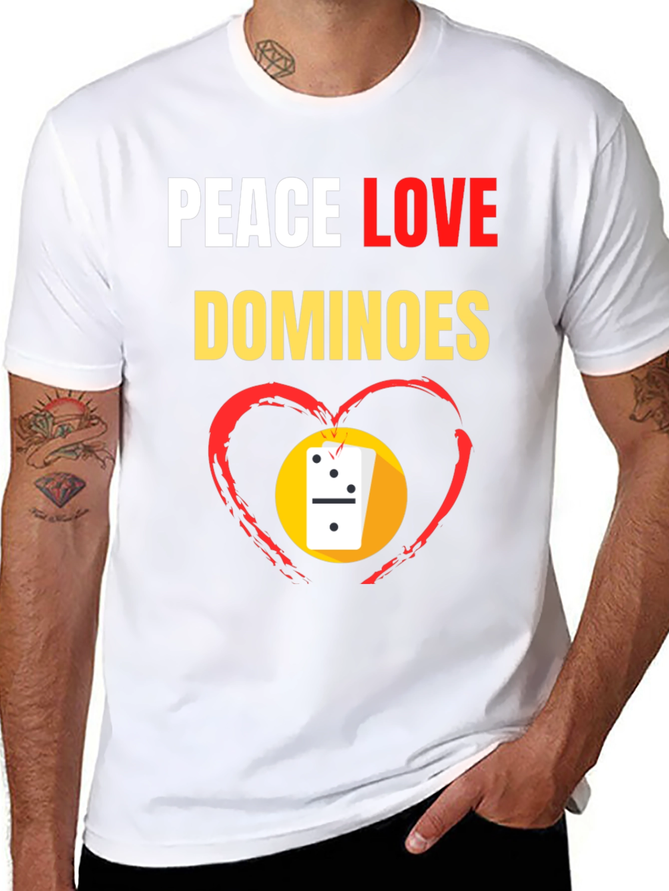 Peace Love Dominoes T-Shirt Domino Player Gift