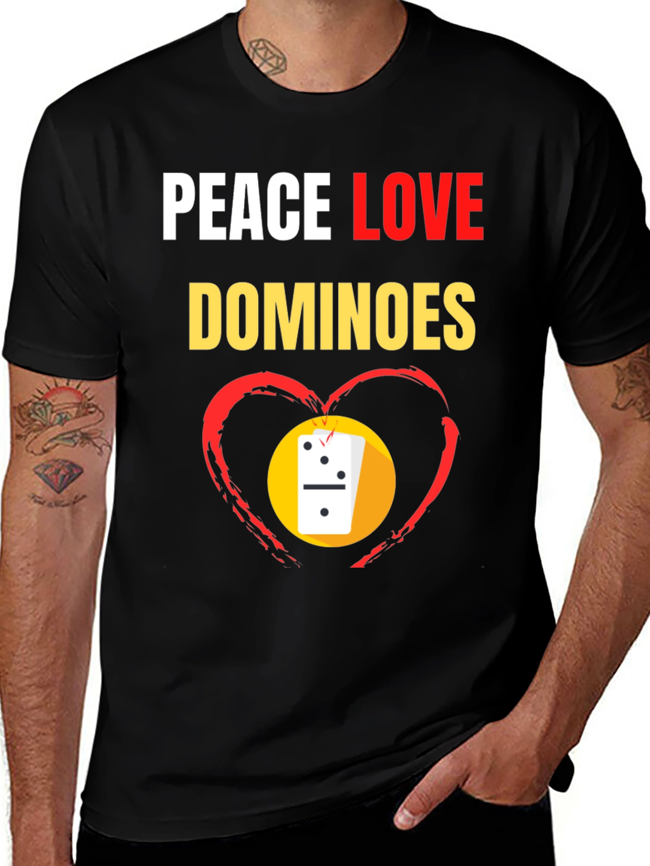 Peace Love Dominoes T-Shirt Domino Player Gift