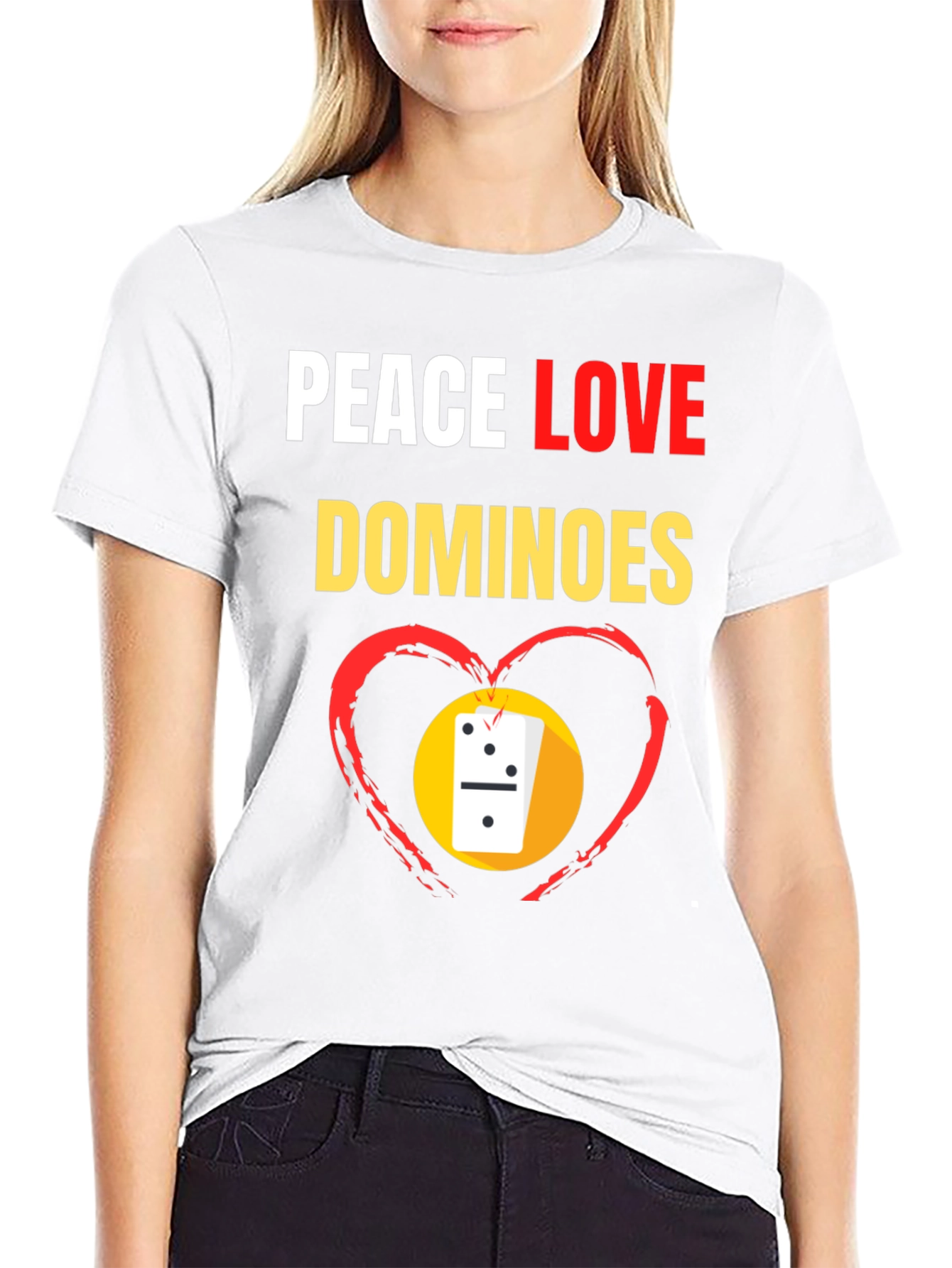 Peace Love Dominoes T-Shirt Domino Player Gift