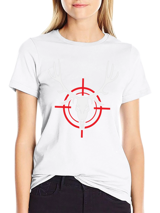 Deer Skull Target Black T-Shirt Hunting