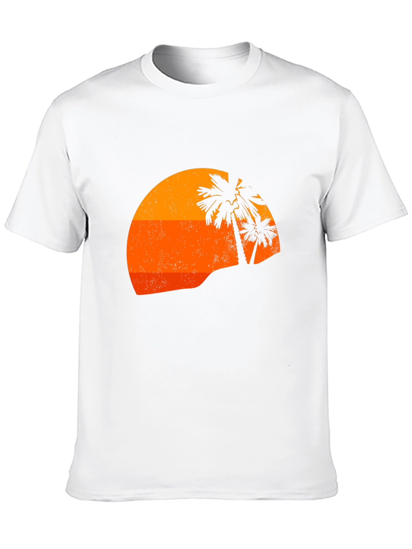 Retro Sunset Palm Tee - Black