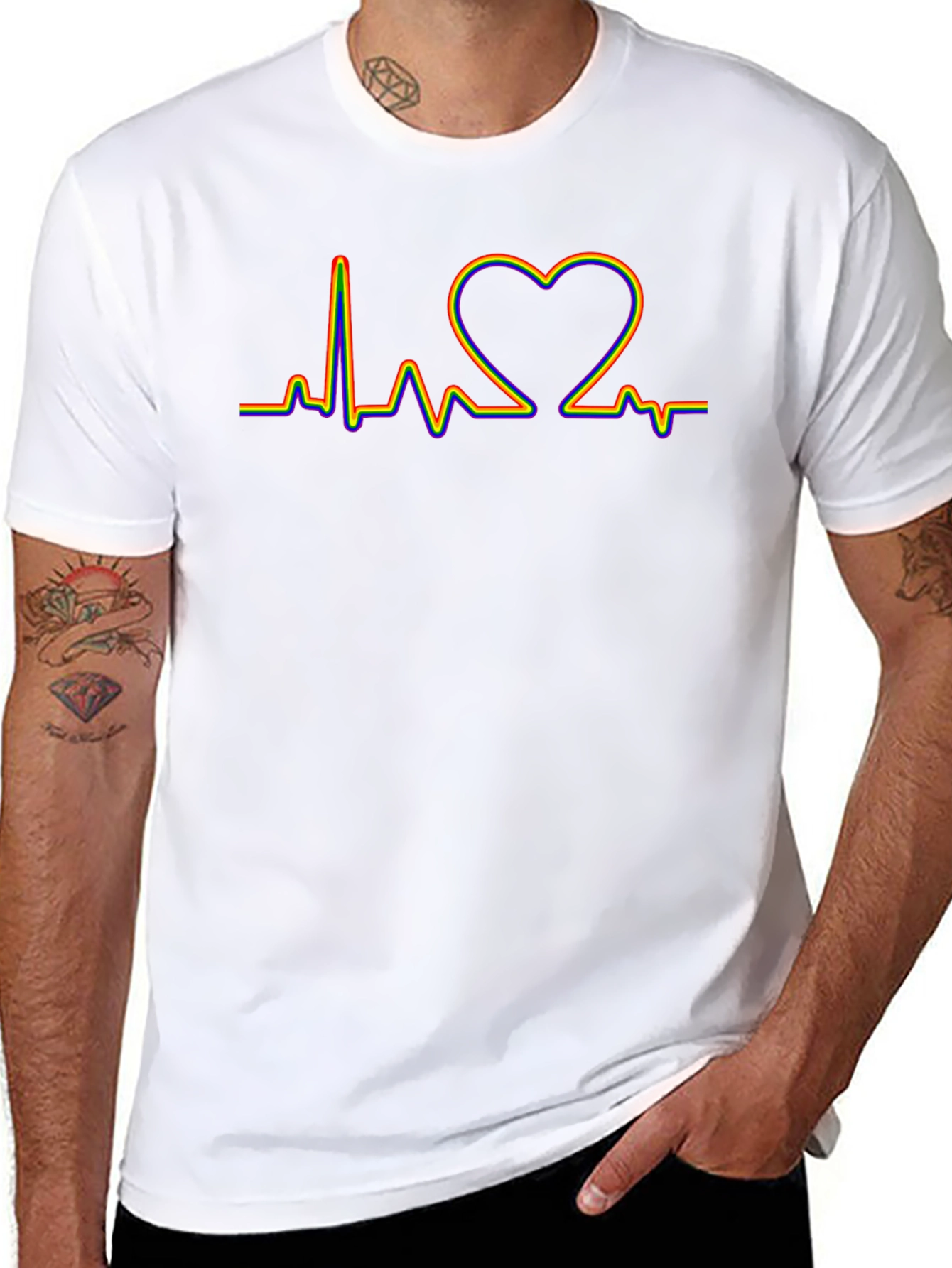 LGBT Heartbeat Pride T-Shirt - Black
