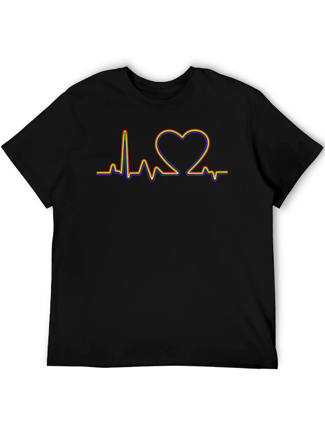 LGBT Heartbeat Pride T-Shirt - Black