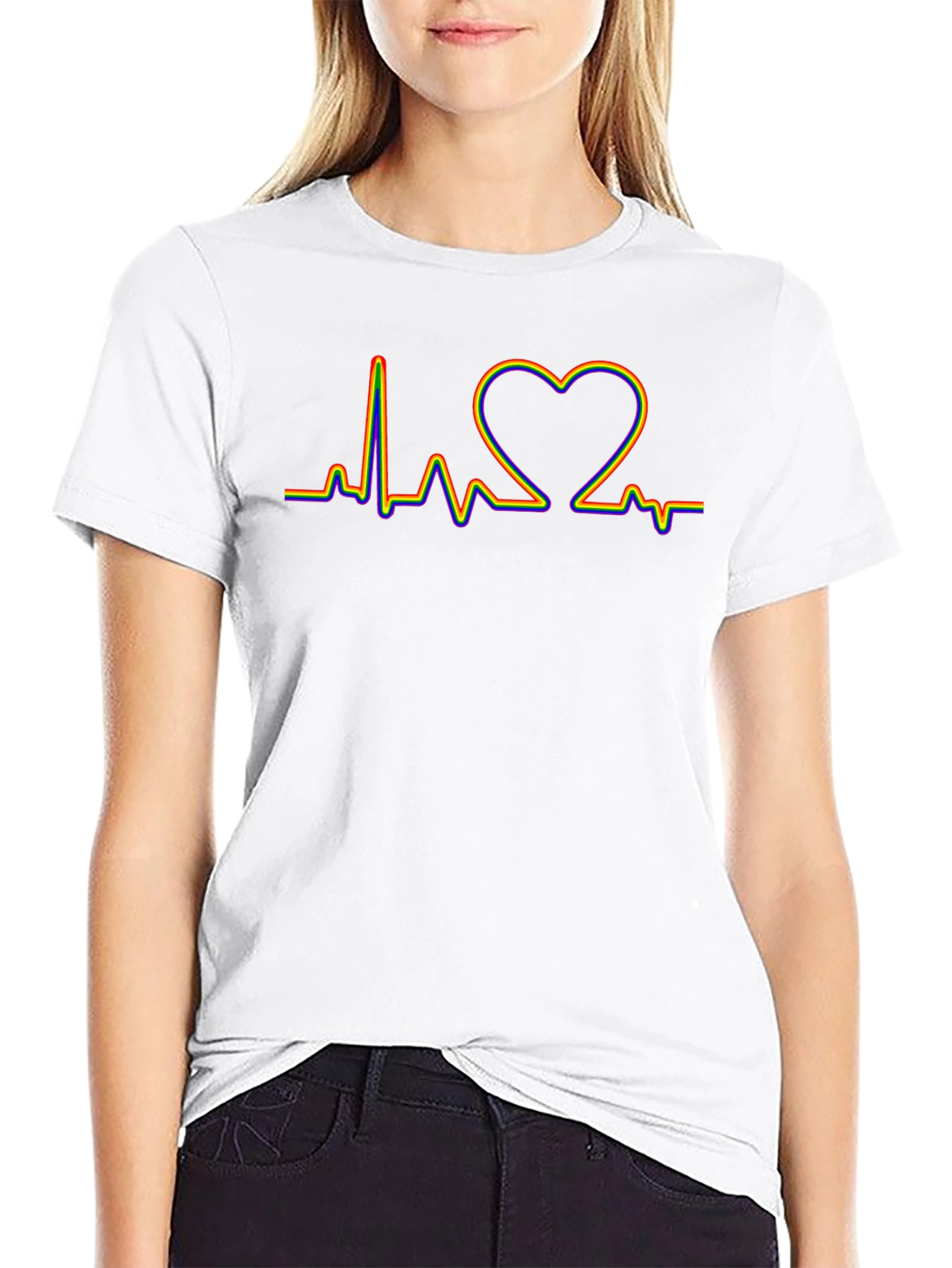 LGBT Heartbeat Pride T-Shirt - Black