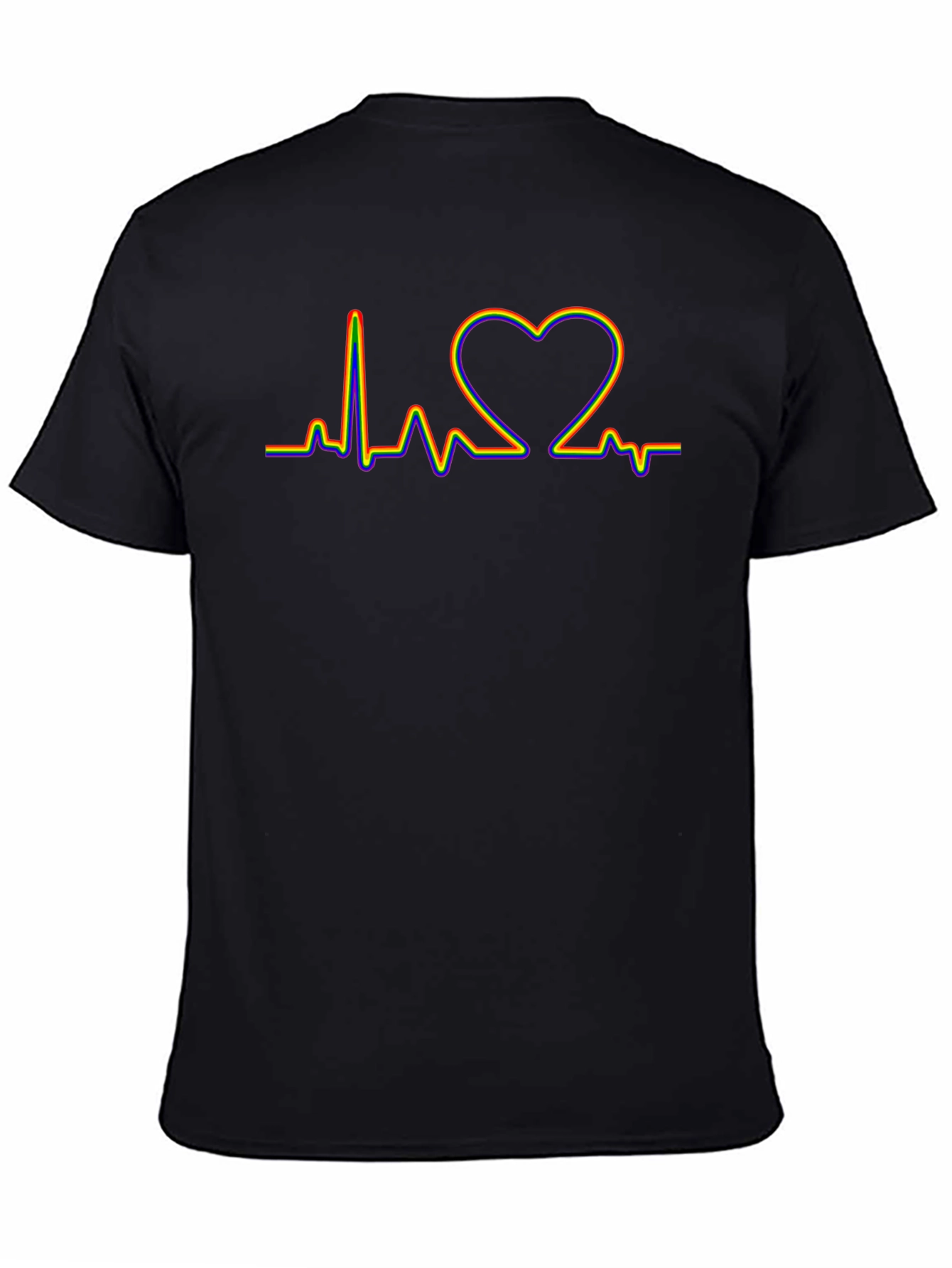 LGBT Heartbeat Pride T-Shirt - Black