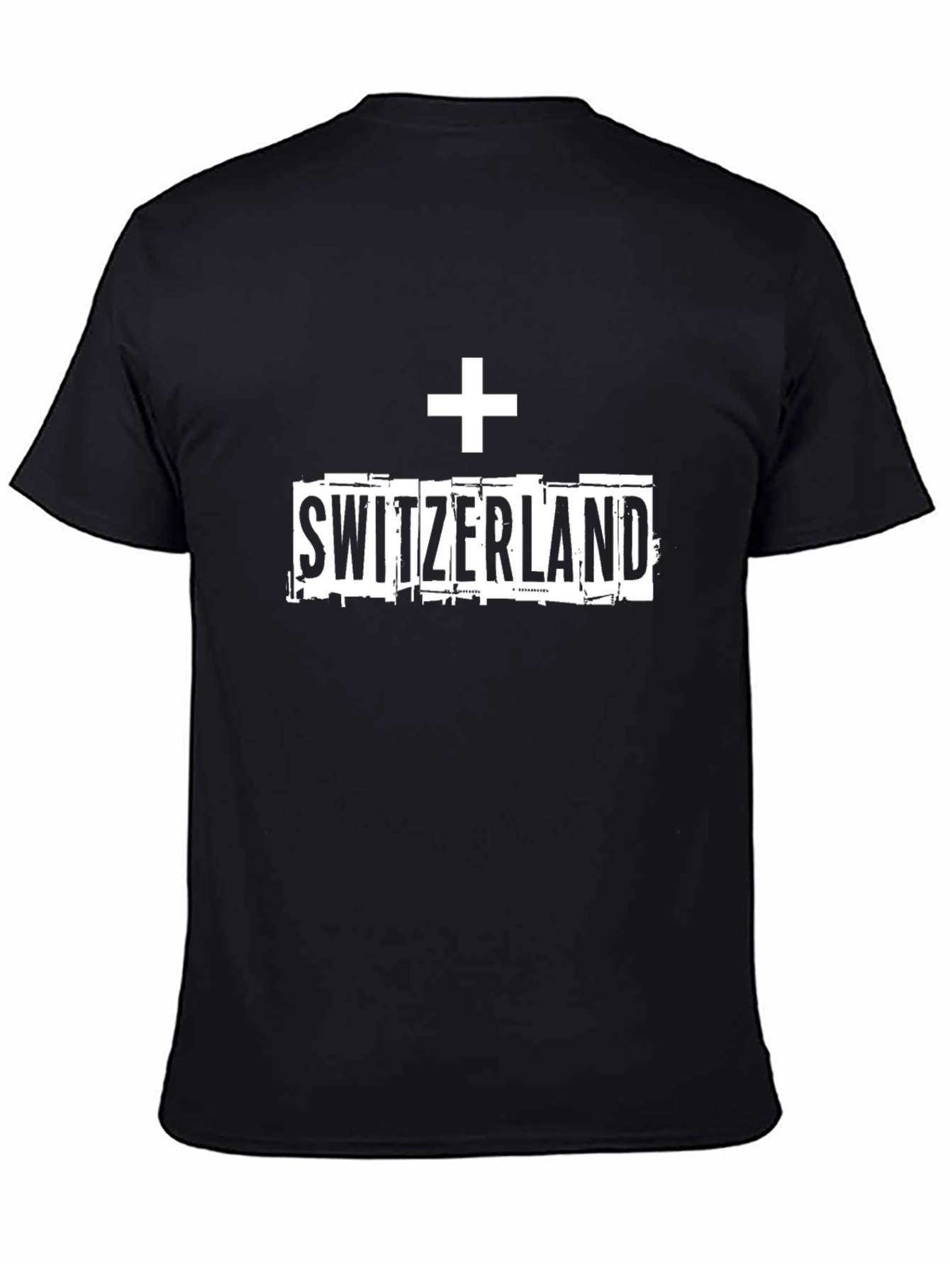 Switzerland Graphic Tee - Black Cotton Casual Shirt