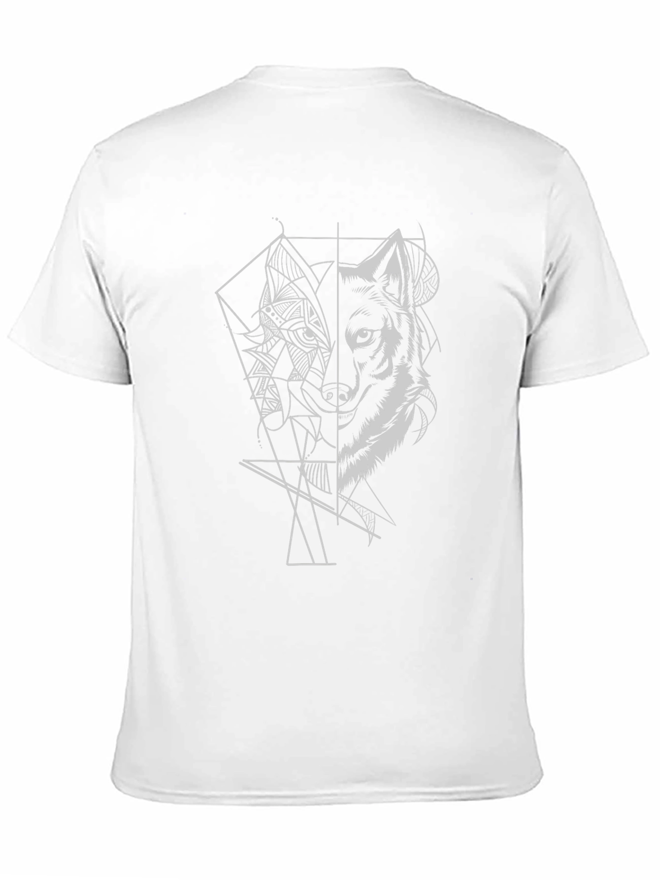 Geometric Wolf Graphic Tee - Stylish Black T-Shirt
