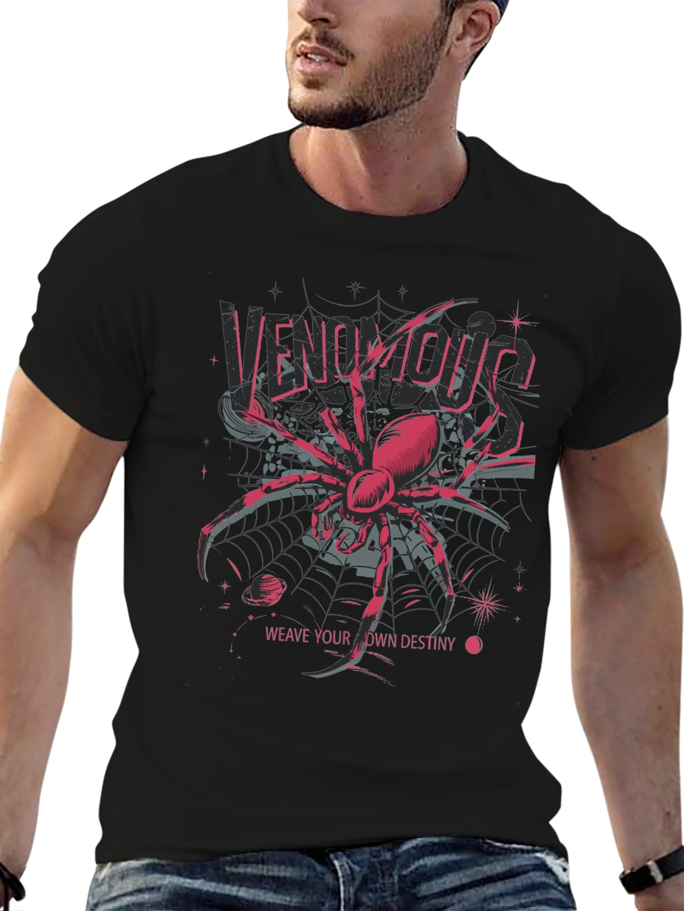 Venomous Spider Graphic Tee - Weave Your Own Destiny
