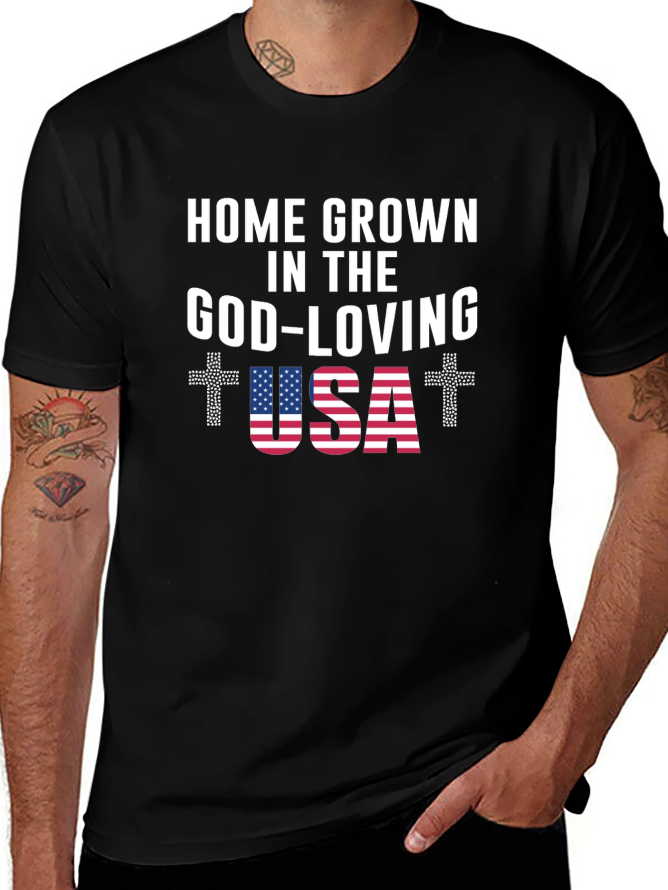 Home Grown God-Loving USA Graphic Tee