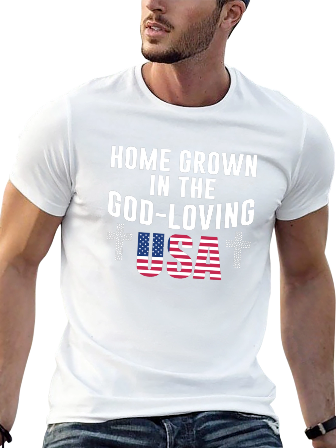 Home Grown God-Loving USA Graphic Tee