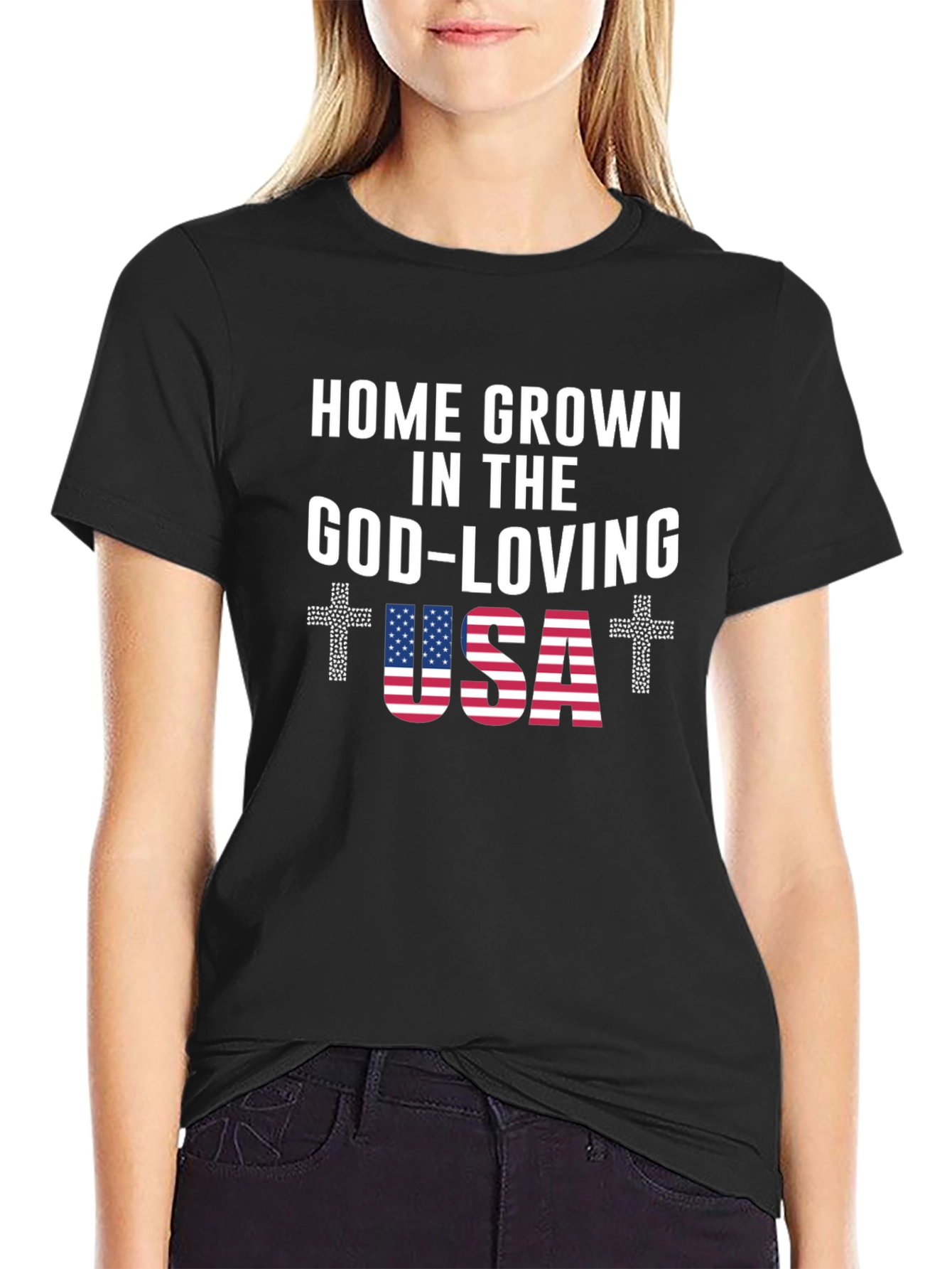 Home Grown God-Loving USA Graphic Tee