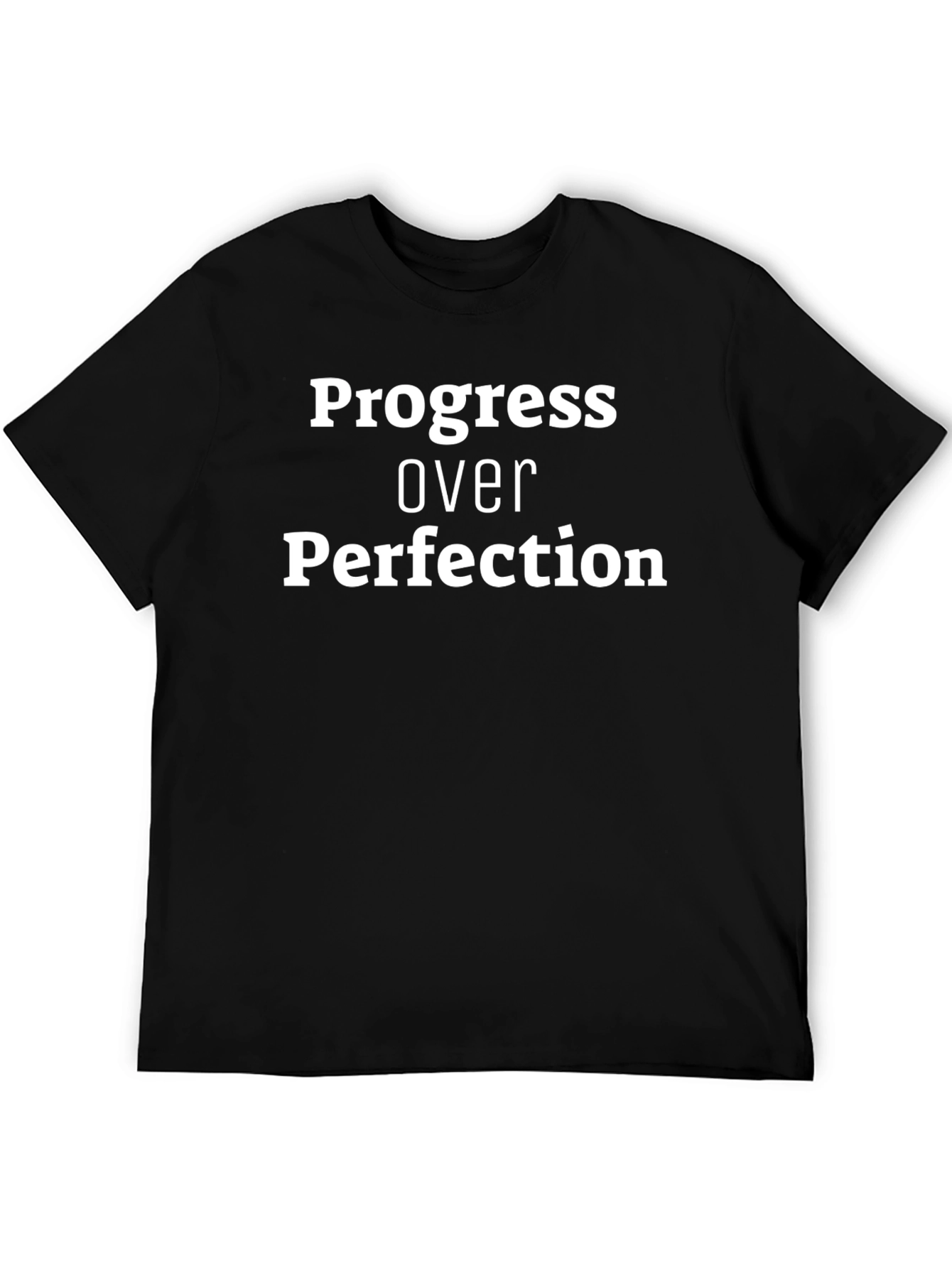 Progress Over Perfection T-Shirt - Motivational Black Tee