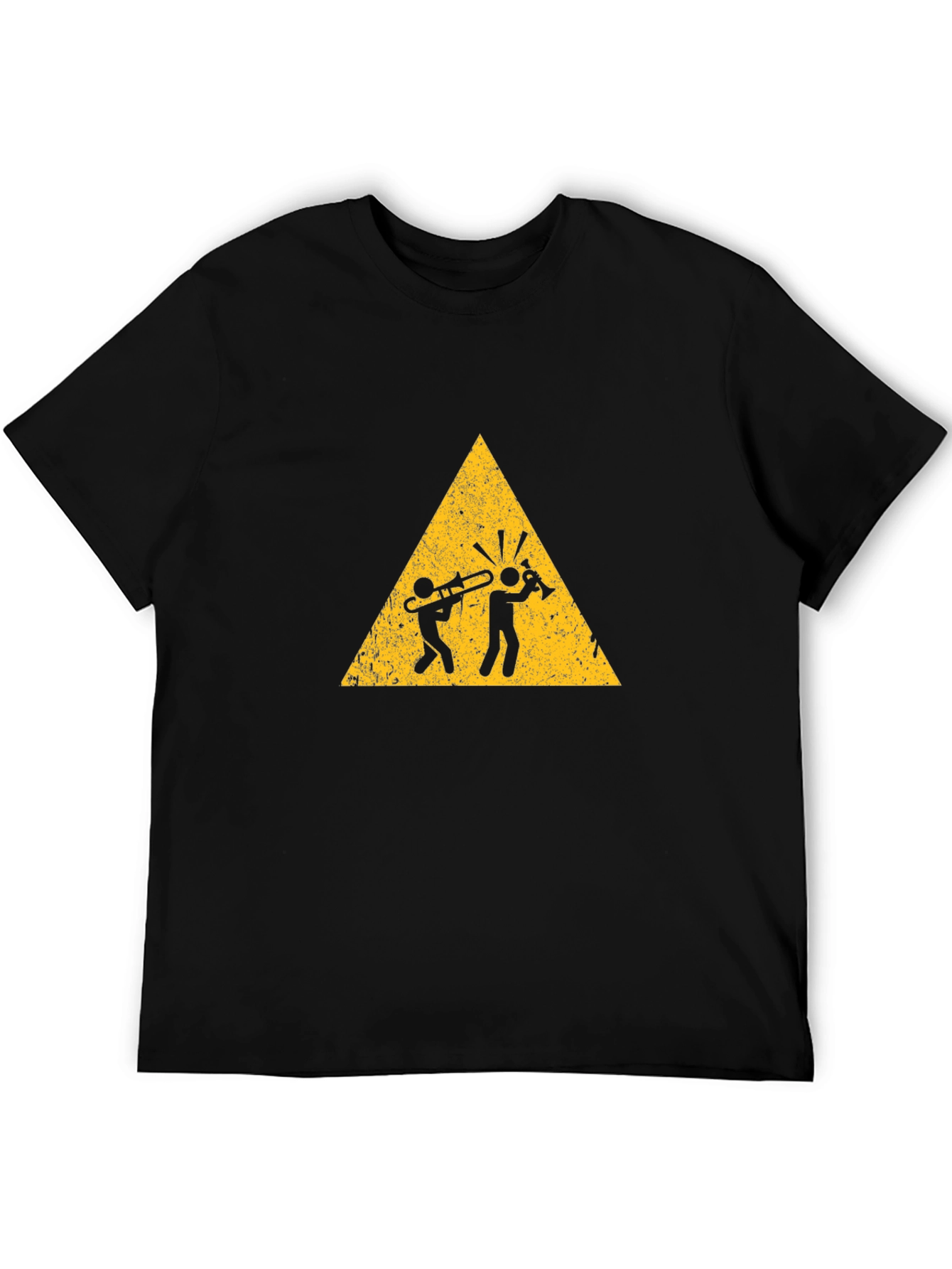 Musician Warning Graphic Tee - Black Cotton T-Shirt