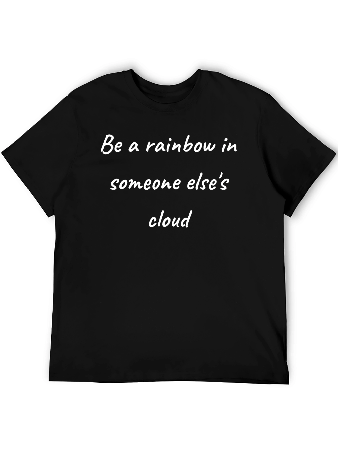 Inspirational Rainbow Black Cotton T-Shirt