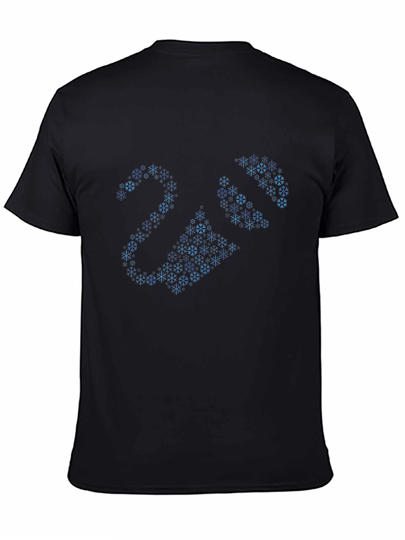 Snowflake Pattern Black T-Shirt